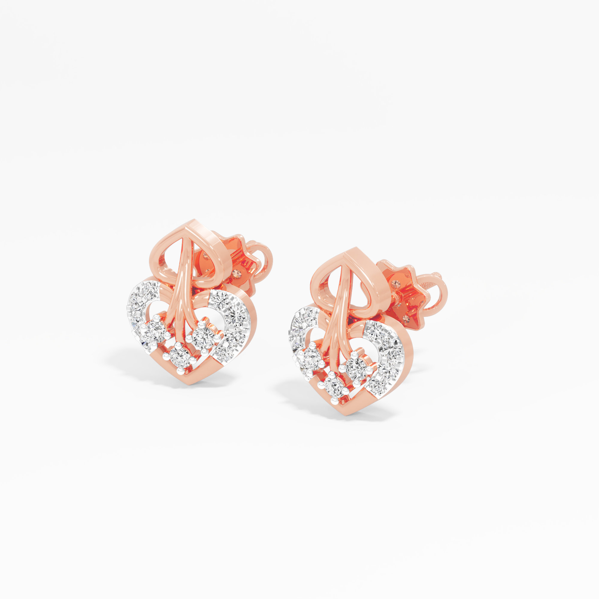 Azure Crest Drops Drops Earrings in 9KT Rose Gold (Diamond Quality: EF-VVS VS)