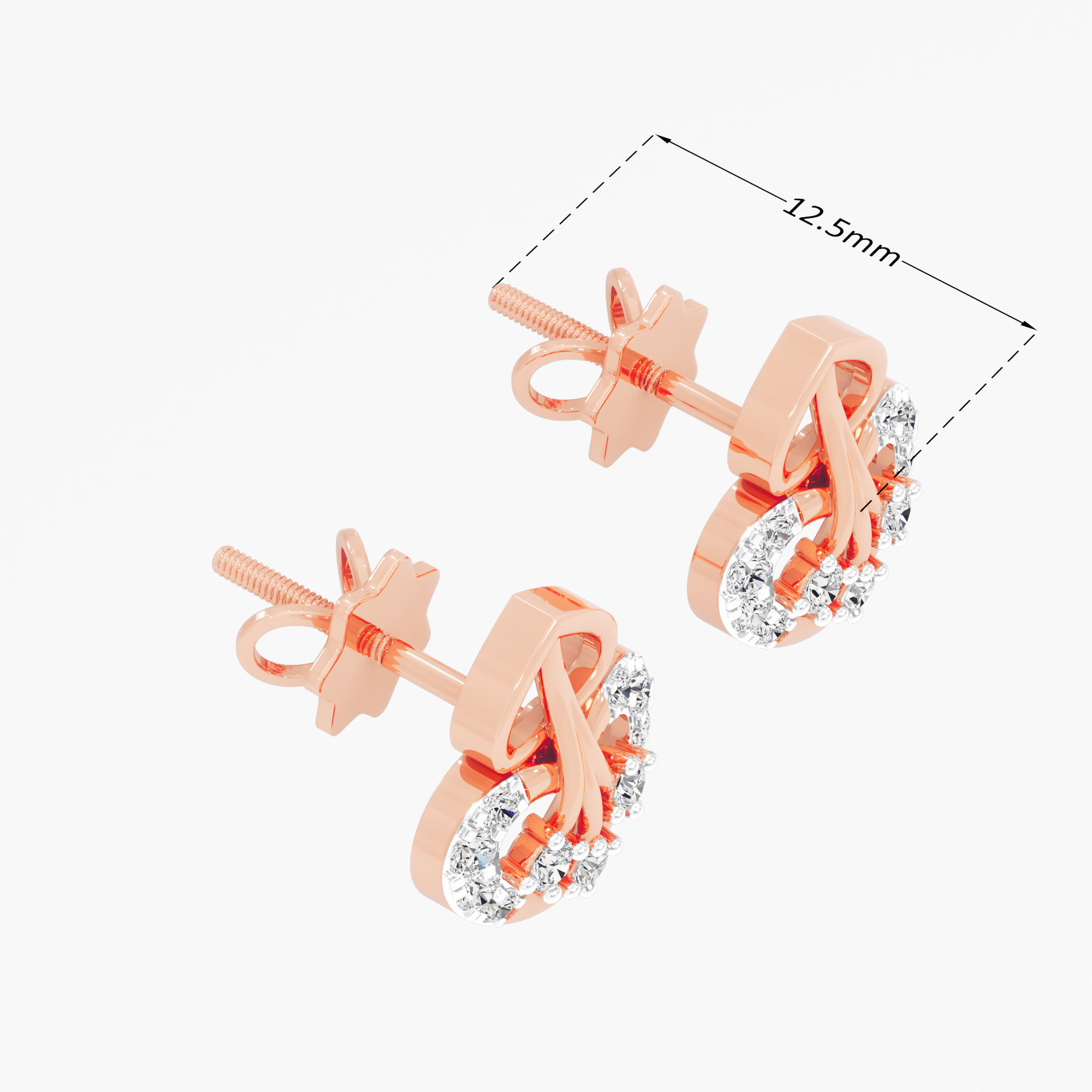 Azure Crest Drops Drops Earrings in 9KT Rose Gold (Diamond Quality: EF-VVS VS)