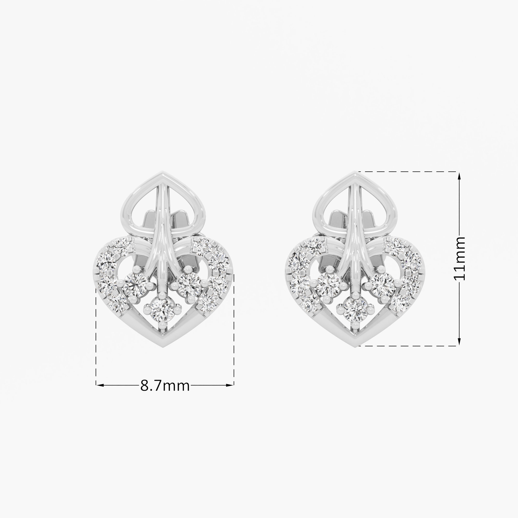 Azure Crest Drops Drops Earrings in 9KT White Gold (Diamond Quality: EF-VVS VS)