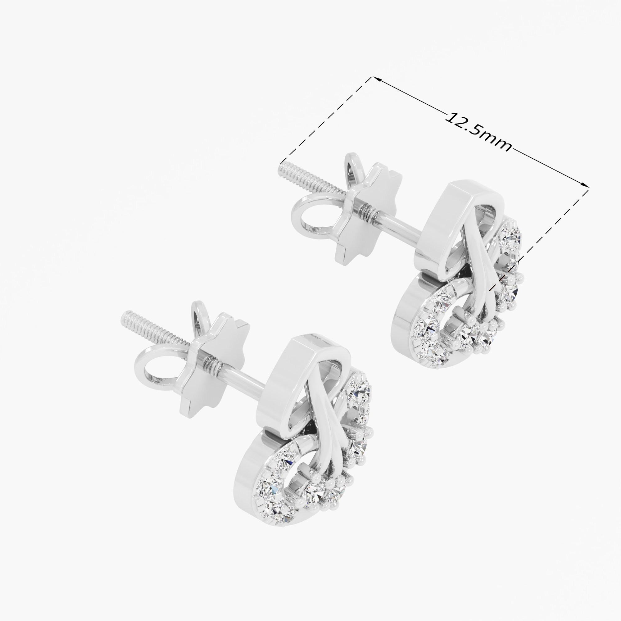 Azure Crest Drops Drops Earrings in 9KT White Gold (Diamond Quality: EF-VVS VS)