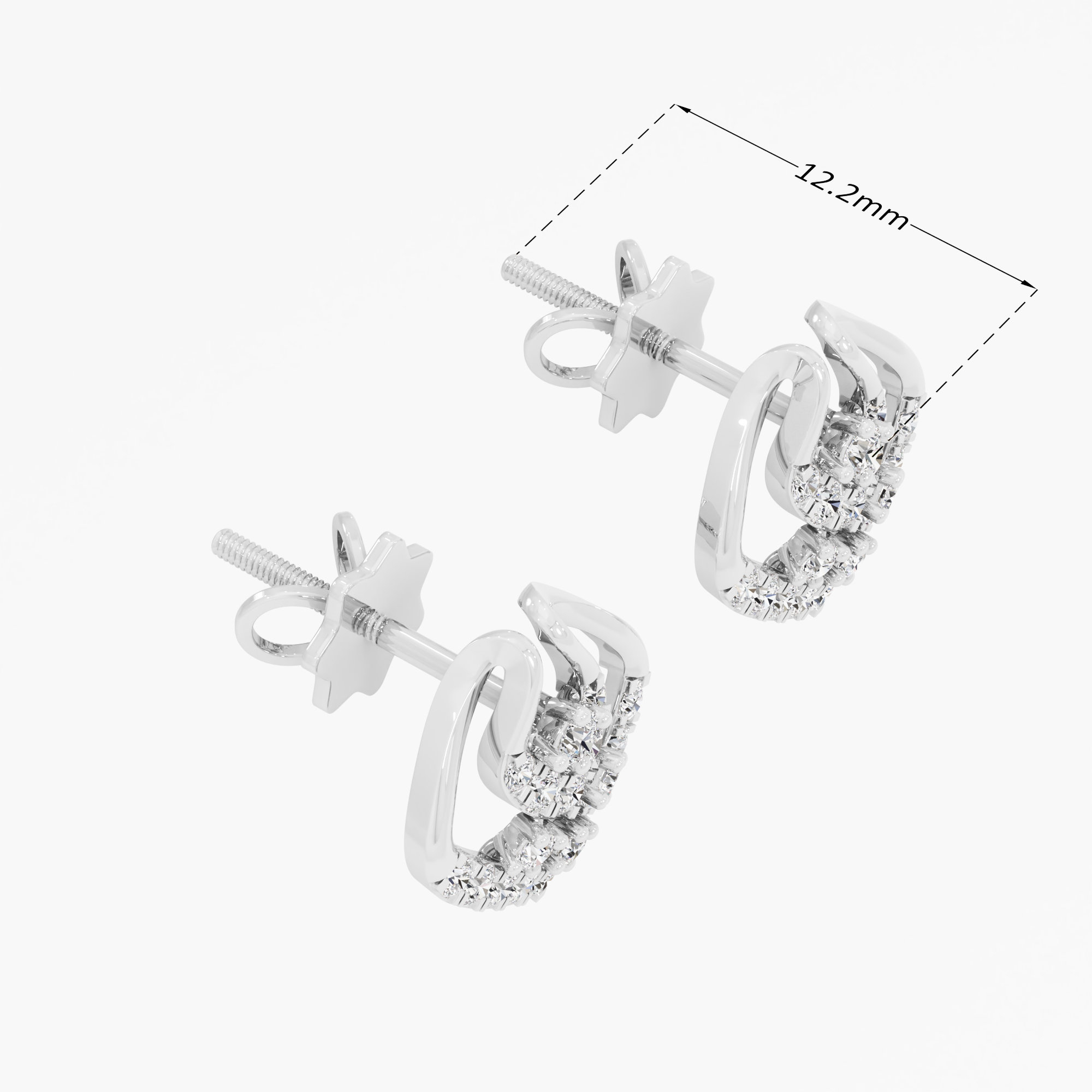 Luminous Petal Studs Earrings in 9KT White Gold (Diamond Quality: EF-VVS VS)
