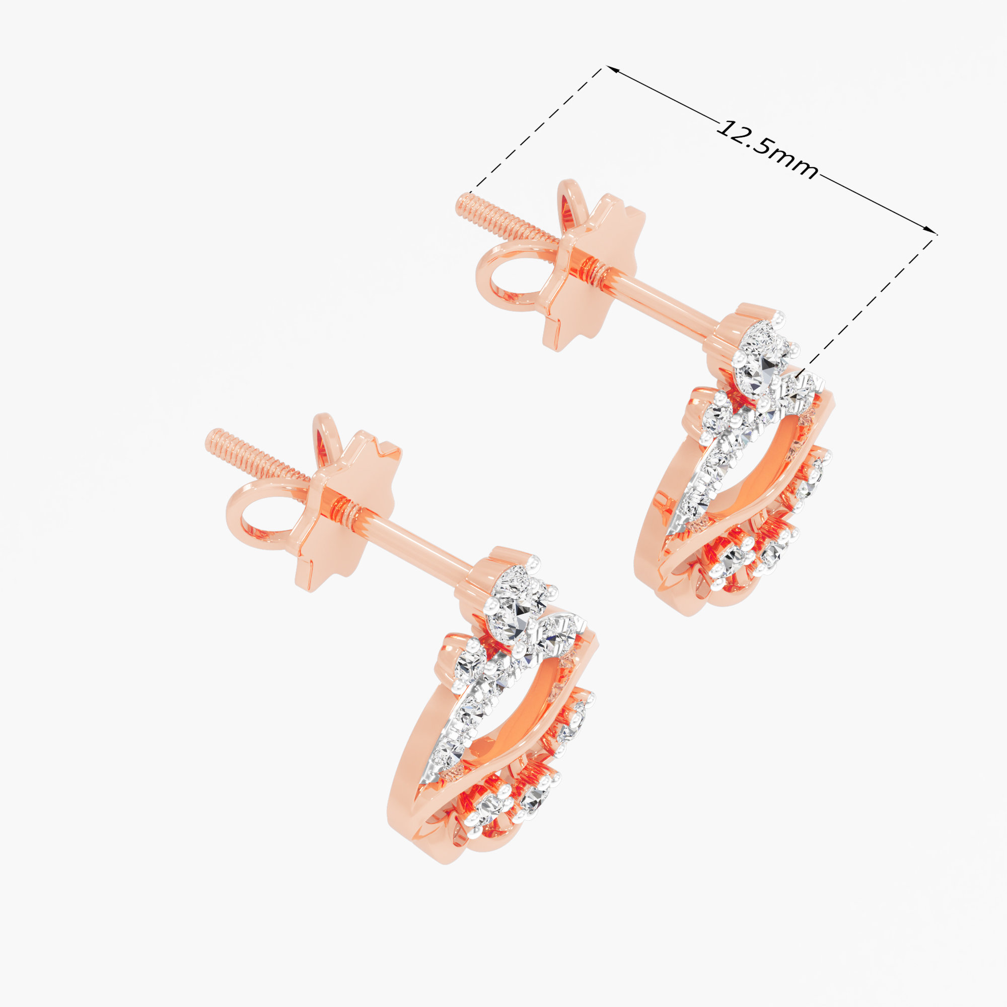 Regal Canopy Drops Earrings in 9KT Rose Gold (Diamond Quality: FG-VVS VS)