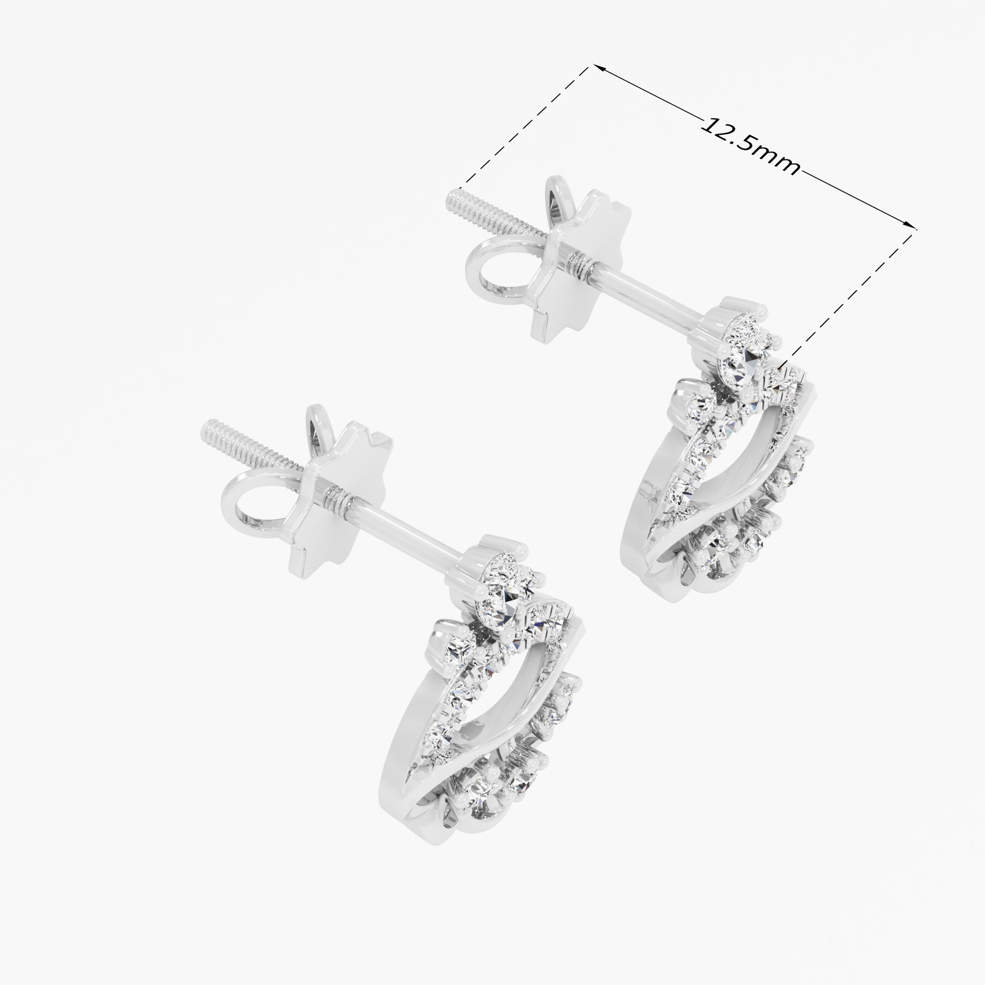 Regal Canopy Drops Earrings in 9KT White Gold (Diamond Quality: FG-VVS VS)