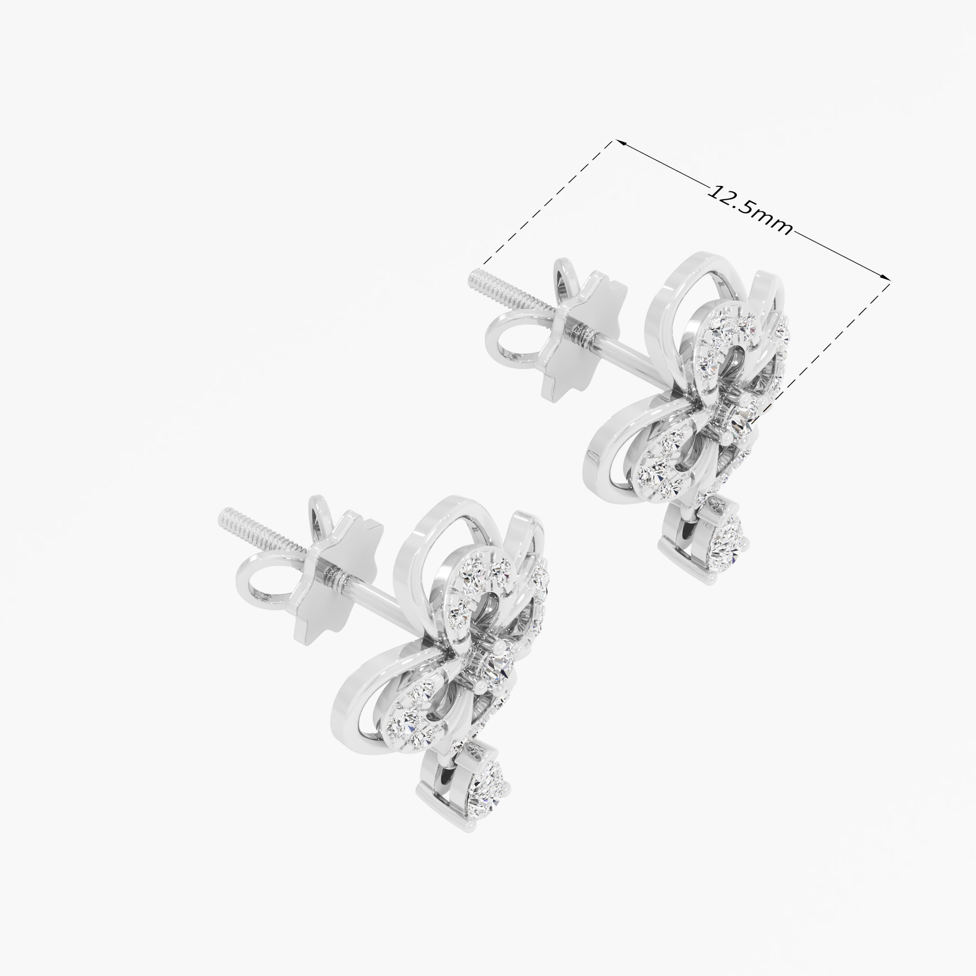 Radiant Clover Drops Drops Earrings in 9KT White Gold (Diamond Quality: FG-VVS VS)