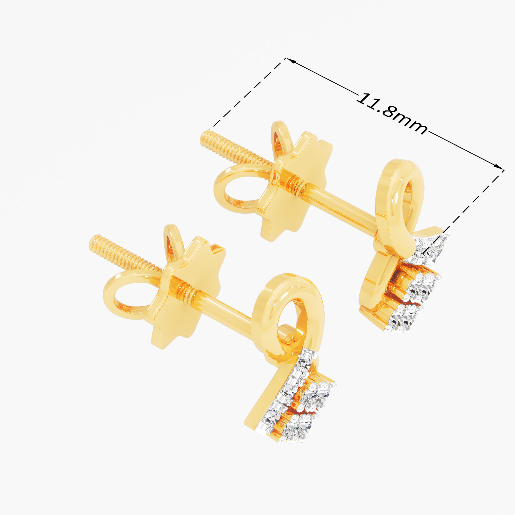 Looped Cluster Stud Earrings in 9KT Yellow Gold (Diamond Quality: FG-VVS VS)