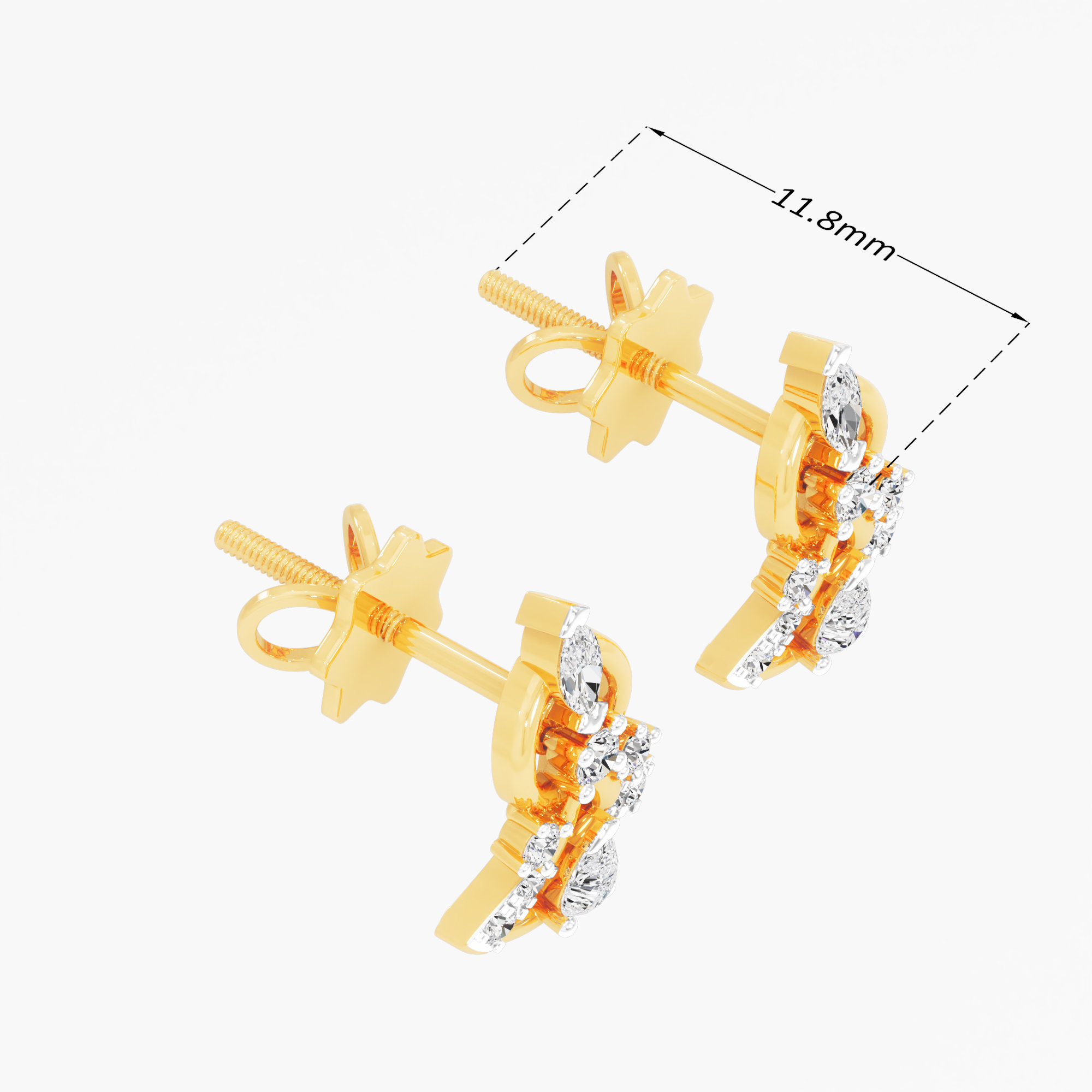 Celestial Circle Stud Earrings in 9KT Yellow Gold (Diamond Quality: FG-VVS VS)