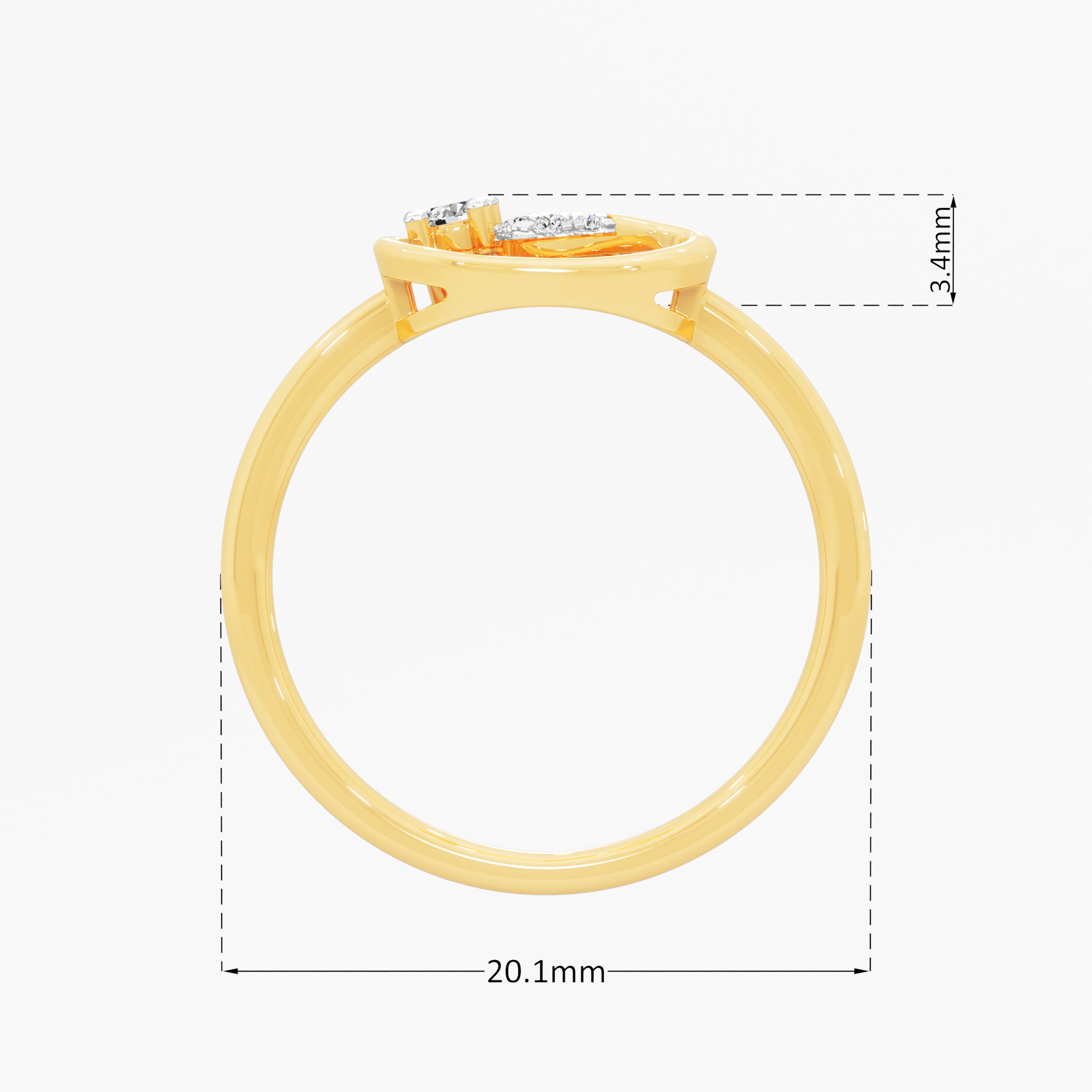 Luminous Curve Diamond Ring
