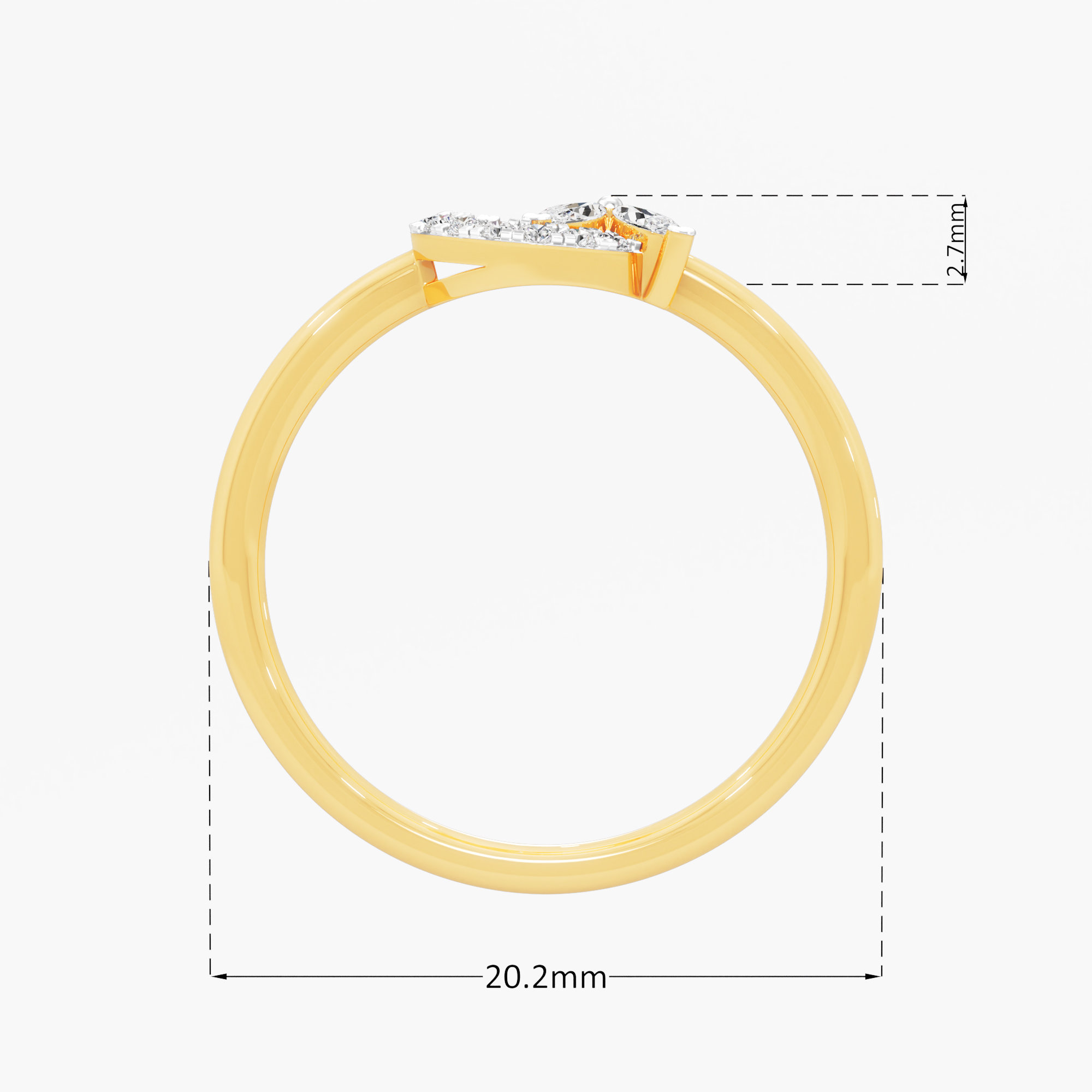 Moonlit Petal Marquise Diamond Ring in 9KT Yellow Gold (Diamond Quality: FG-VVS VS)