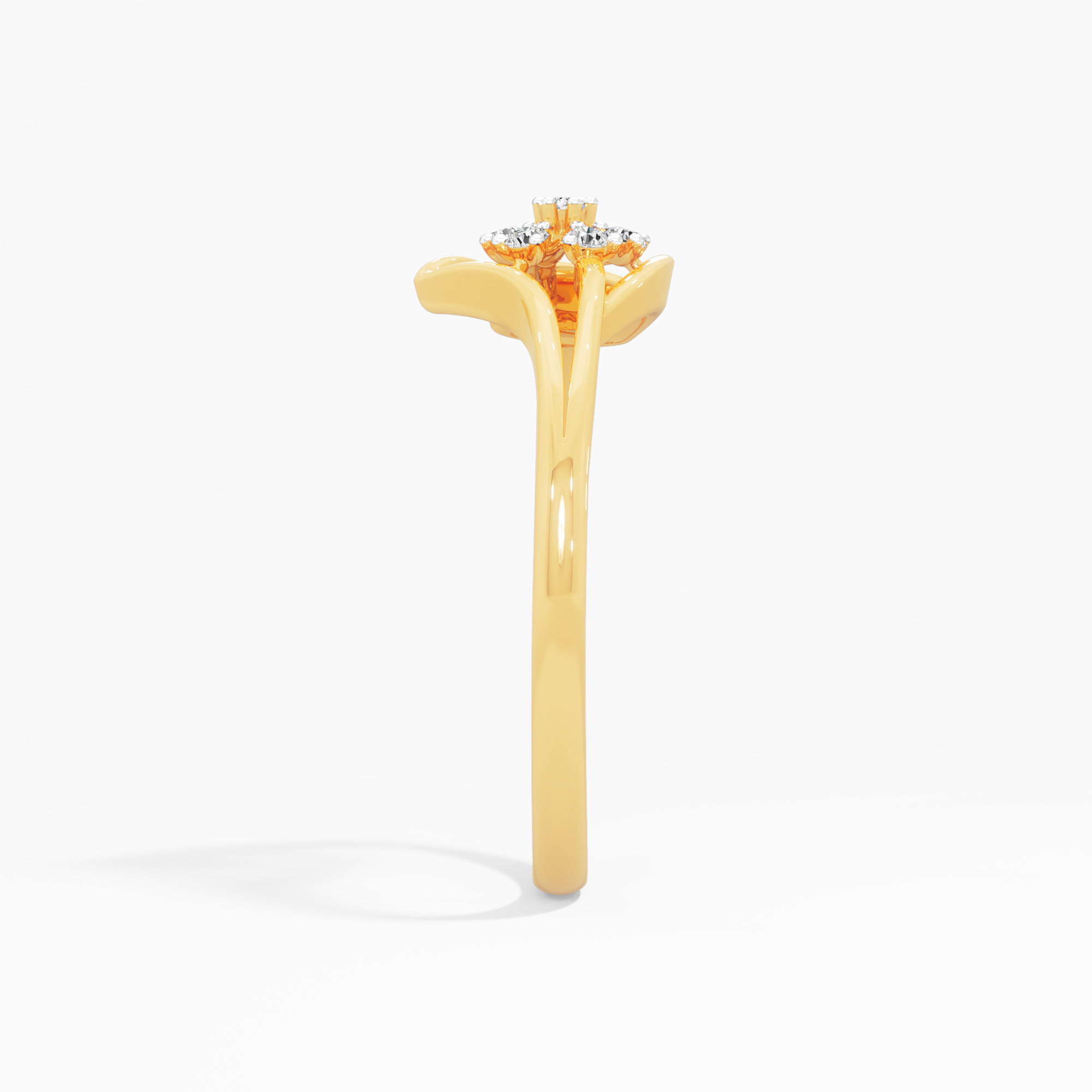 Floral Radiance Diamond Ring in 9KT Yellow Gold (Diamond Quality: FG-VVS VS)