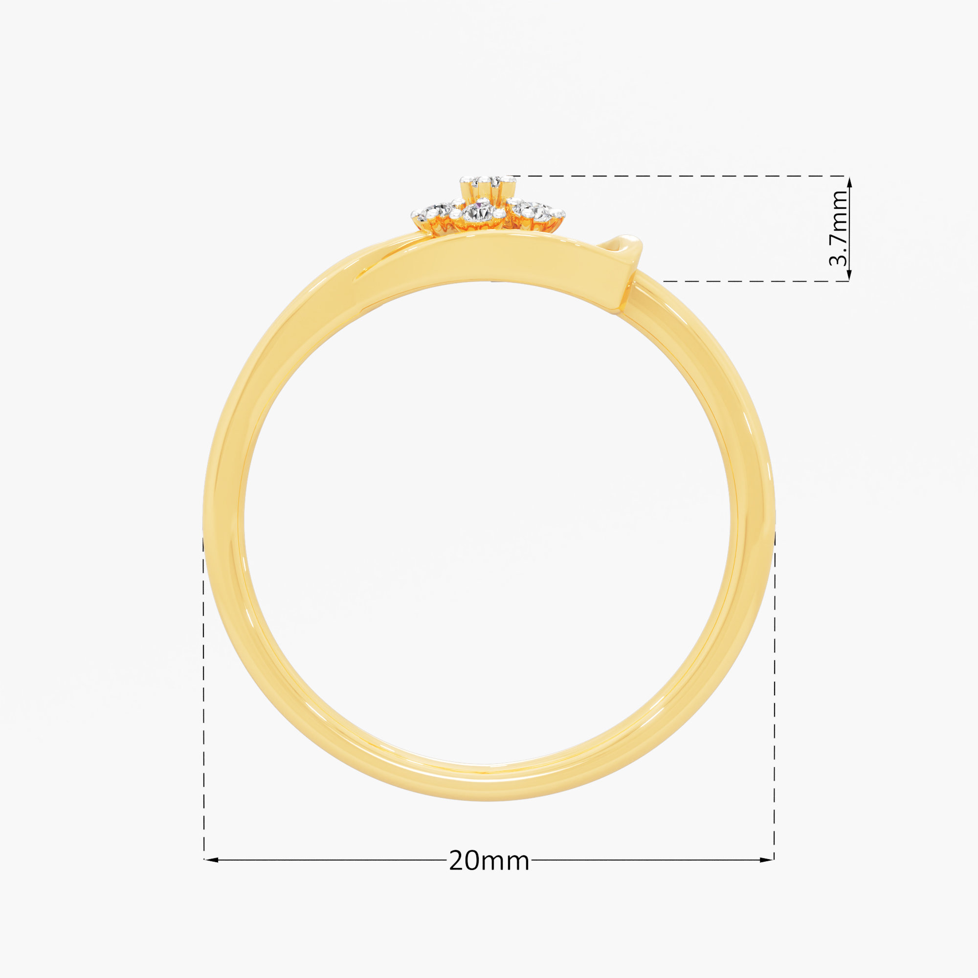 Floral Radiance Diamond Ring in 9KT Yellow Gold (Diamond Quality: FG-VVS VS)