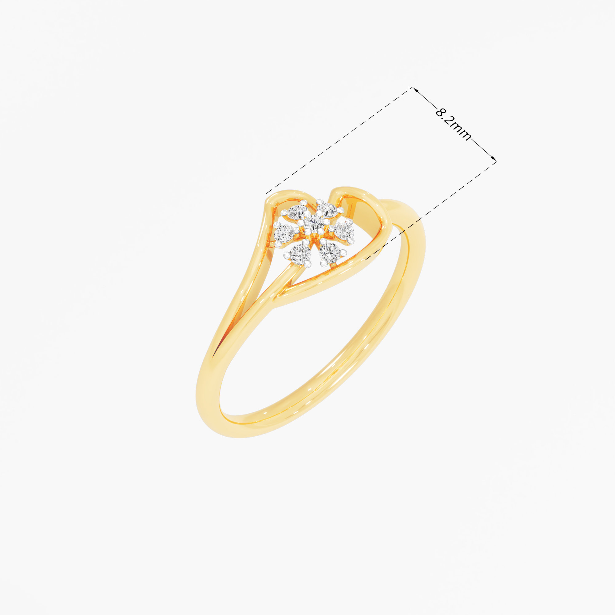 Floral Radiance Diamond Ring in 9KT Yellow Gold (Diamond Quality: FG-VVS VS)