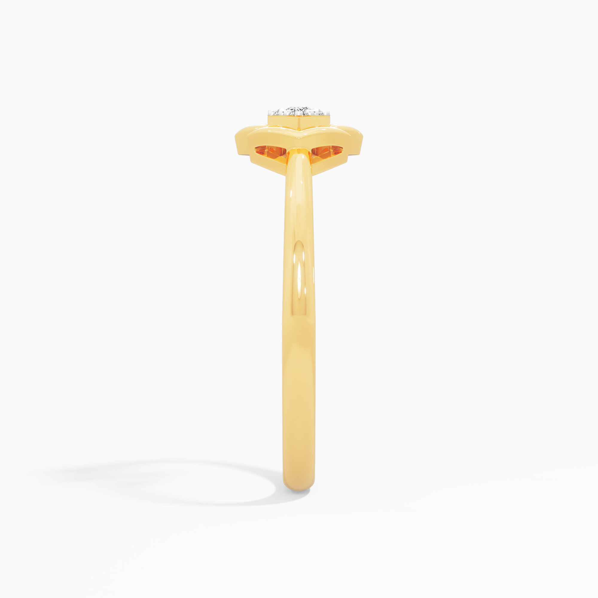 Geometric Harmony Diamond Ring in 9KT Yellow Gold (Diamond Quality: FG-VVS VS)