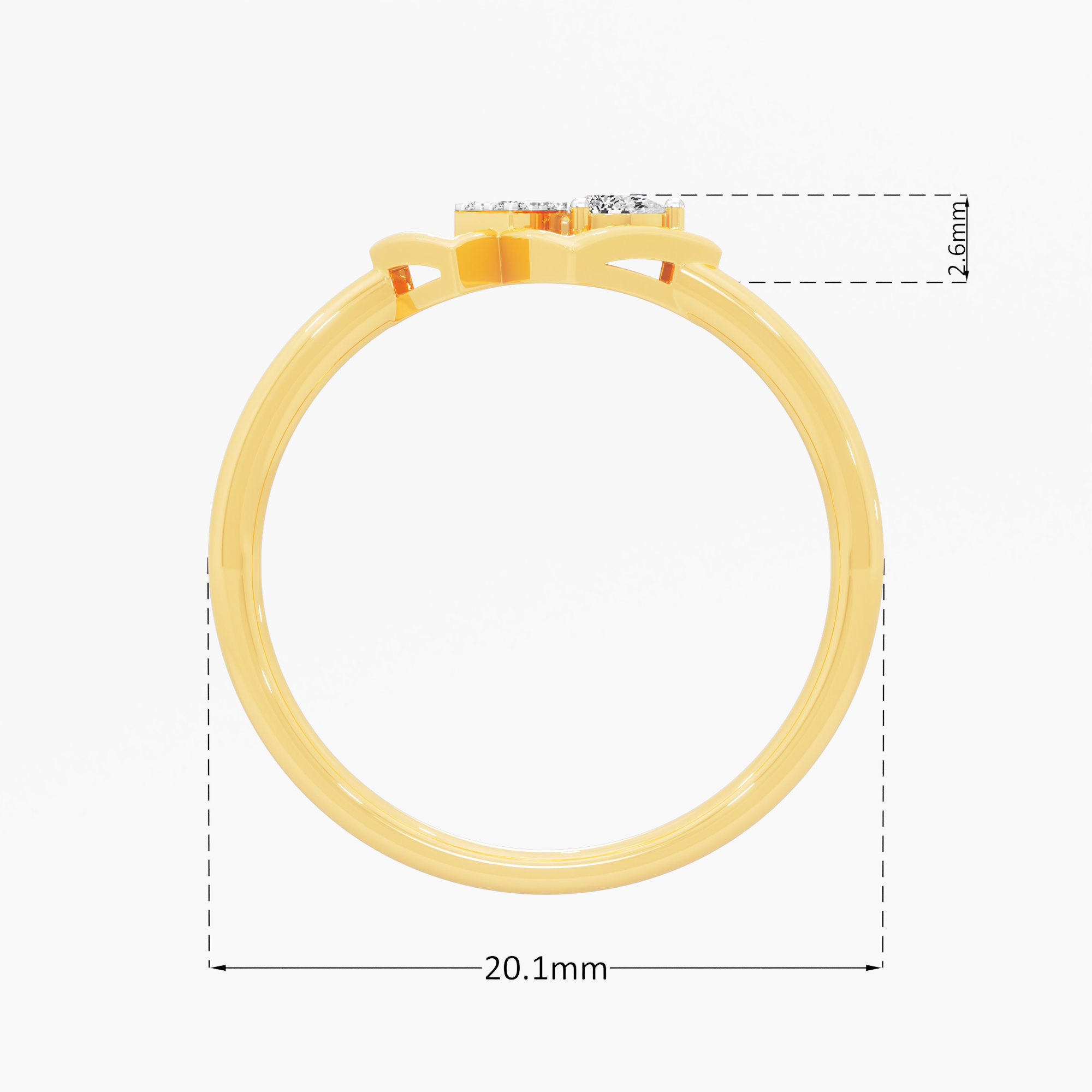 Geometric Harmony Diamond Ring in 9KT Yellow Gold (Diamond Quality: FG-VVS VS)