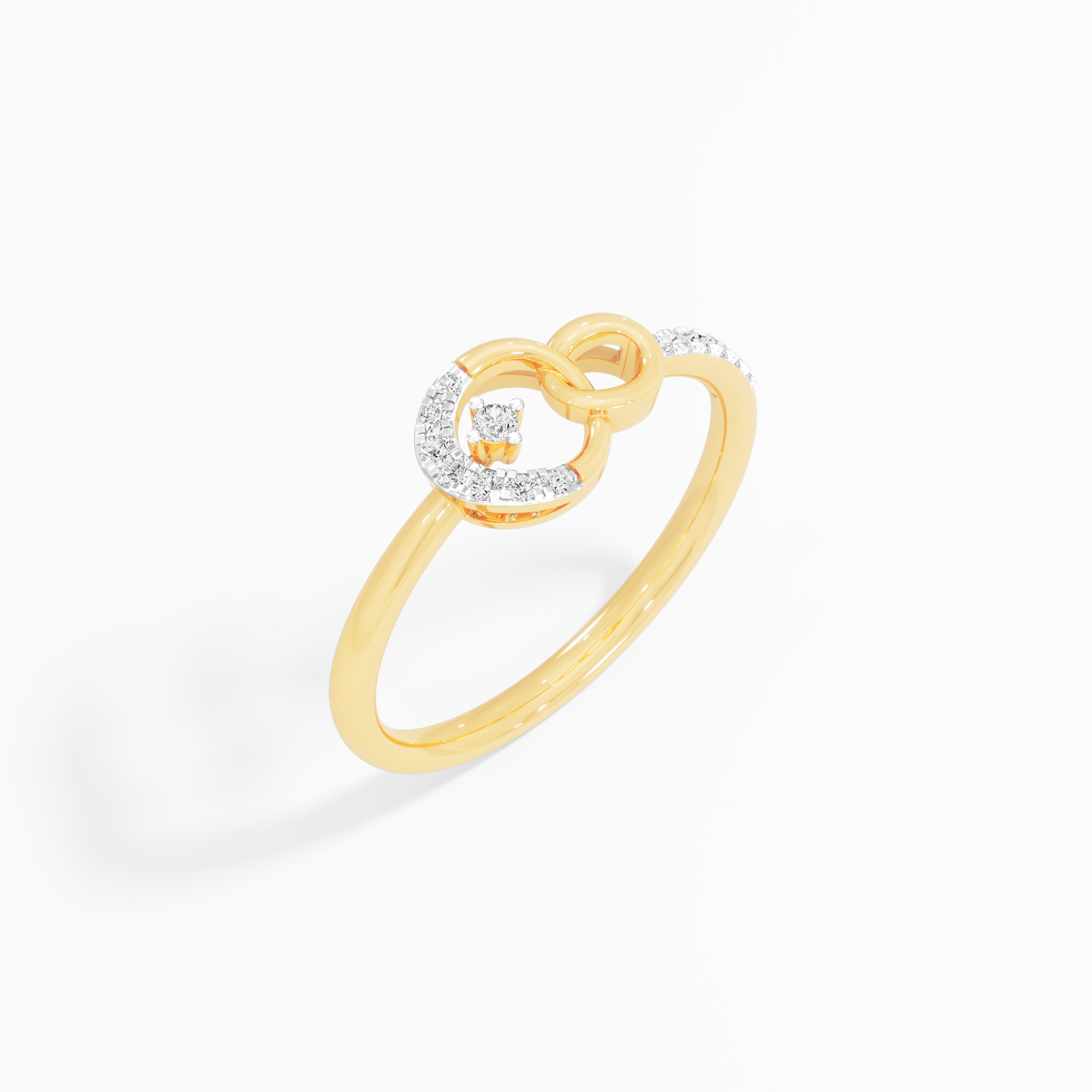 Linked Luminance Diamond Ring in 9KT Yellow Gold (Diamond Quality: FG-VVS VS)