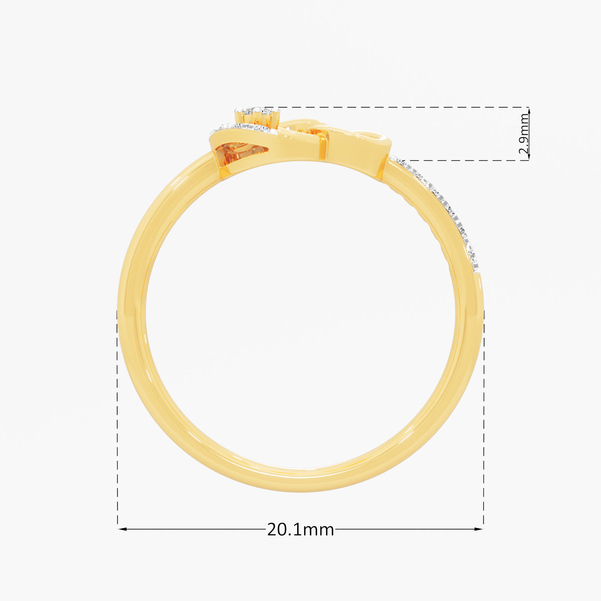 Linked Luminance Diamond Ring in 9KT Yellow Gold (Diamond Quality: FG-VVS VS)