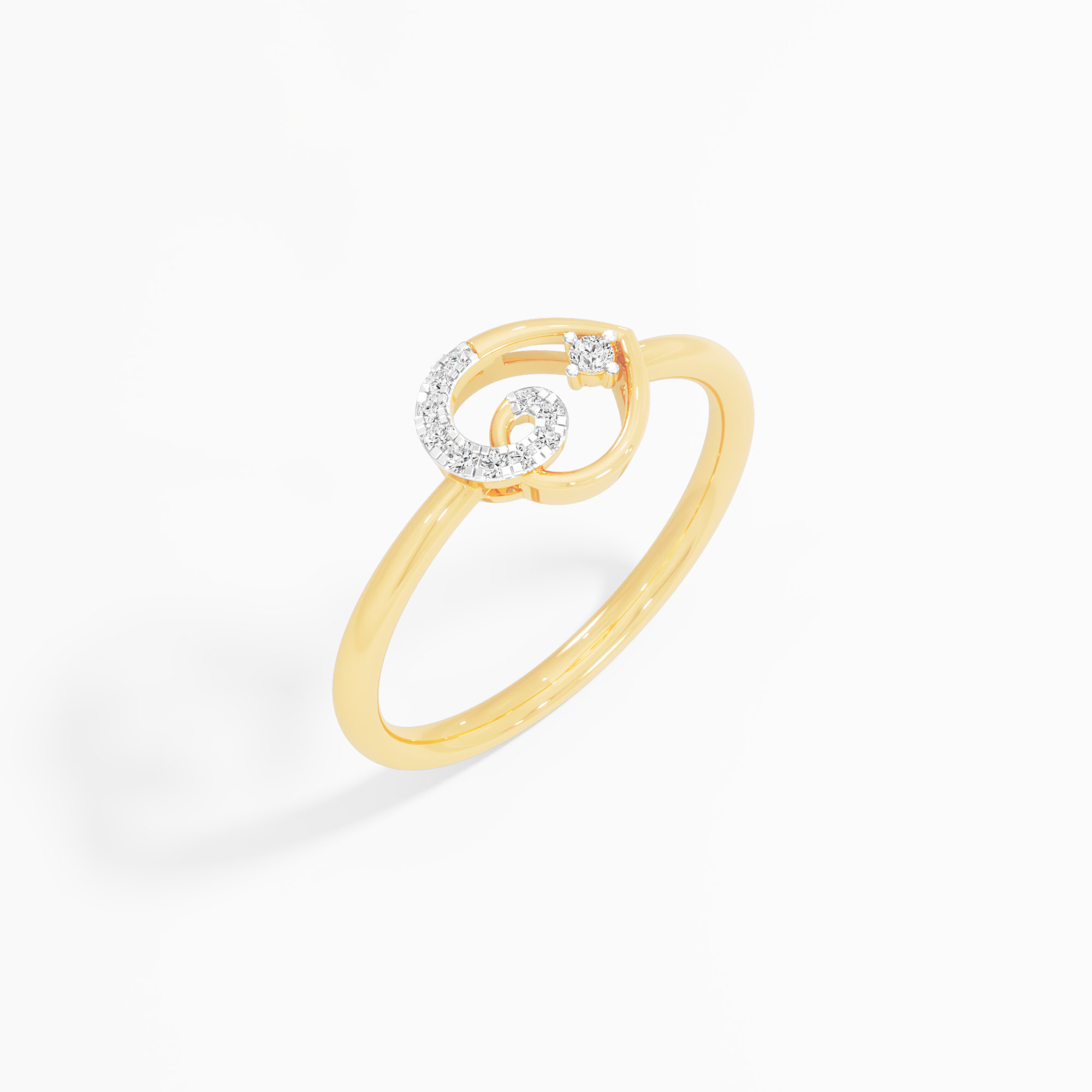 Swirling Embrace Diamond Ring in 9KT Yellow Gold (Diamond Quality: FG-VVS VS)