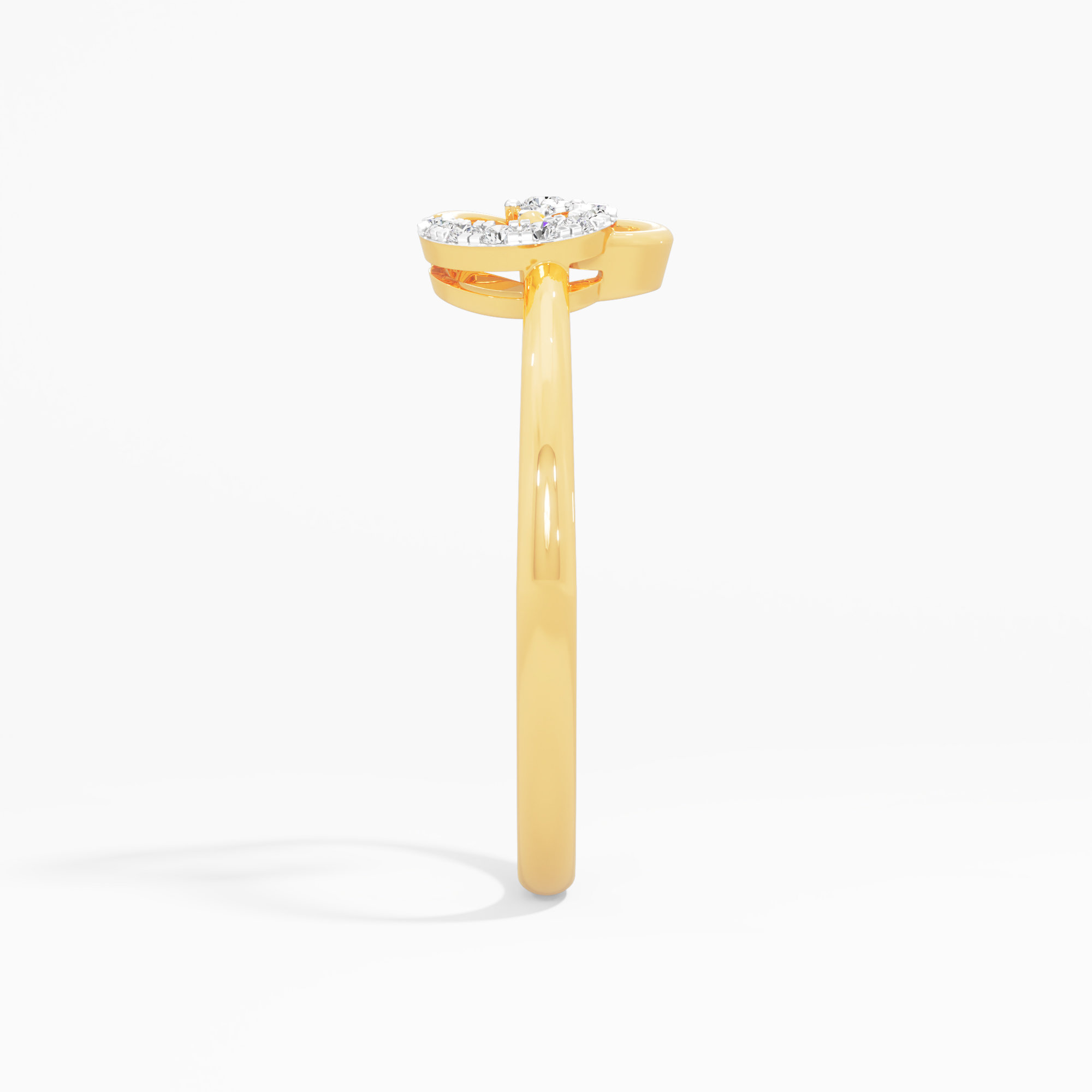 Swirling Embrace Diamond Ring in 9KT Yellow Gold (Diamond Quality: FG-VVS VS)