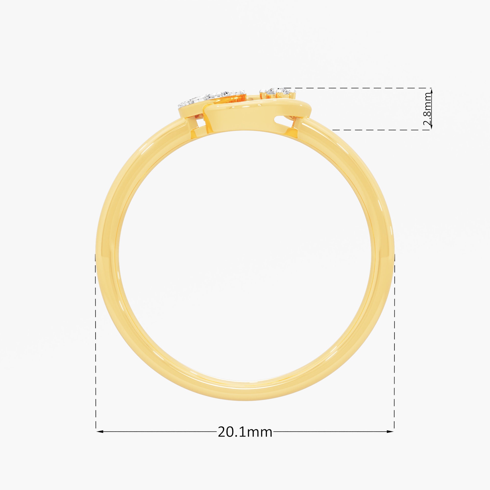 Swirling Embrace Diamond Ring in 9KT Yellow Gold (Diamond Quality: FG-VVS VS)