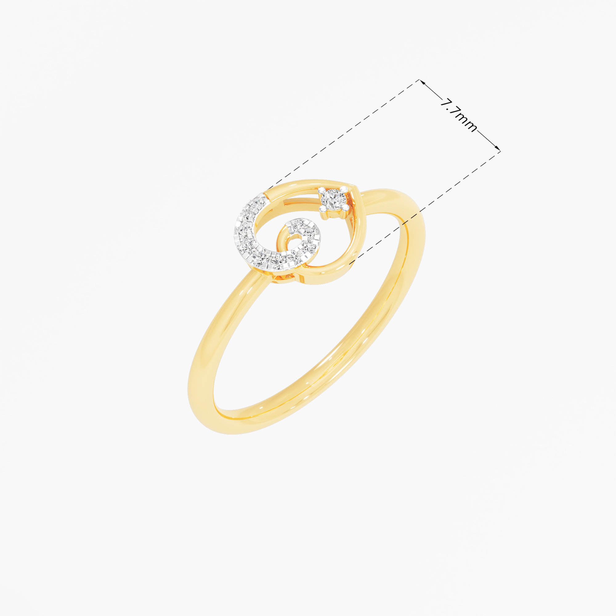 Swirling Embrace Diamond Ring in 9KT Yellow Gold (Diamond Quality: FG-VVS VS)