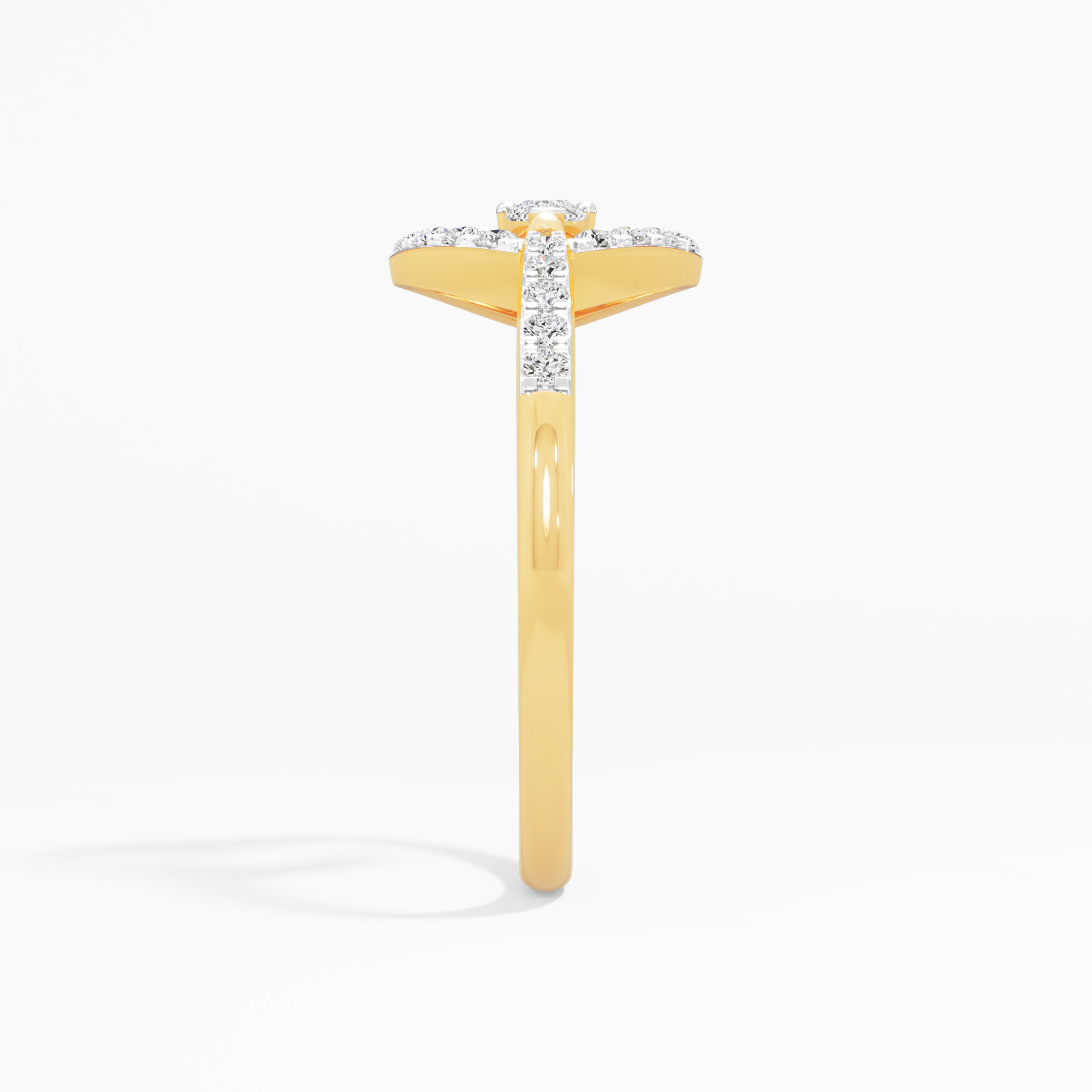 Dewdrop Halo Diamond Ring in 9KT Yellow Gold (Diamond Quality: FG-VVS VS)