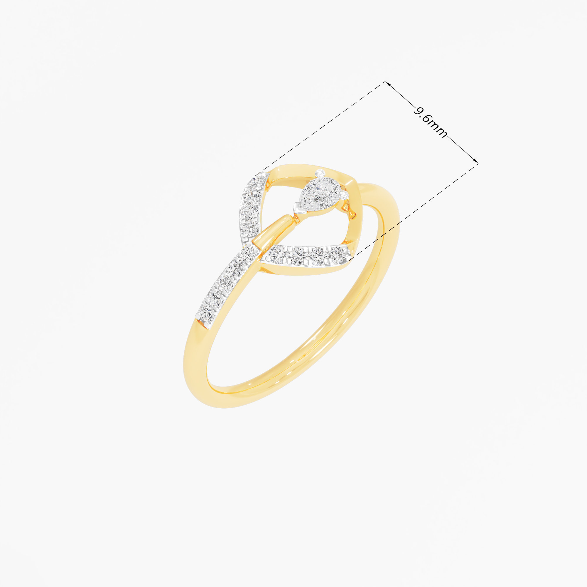 Dewdrop Halo Diamond Ring in 9KT Yellow Gold (Diamond Quality: FG-VVS VS)