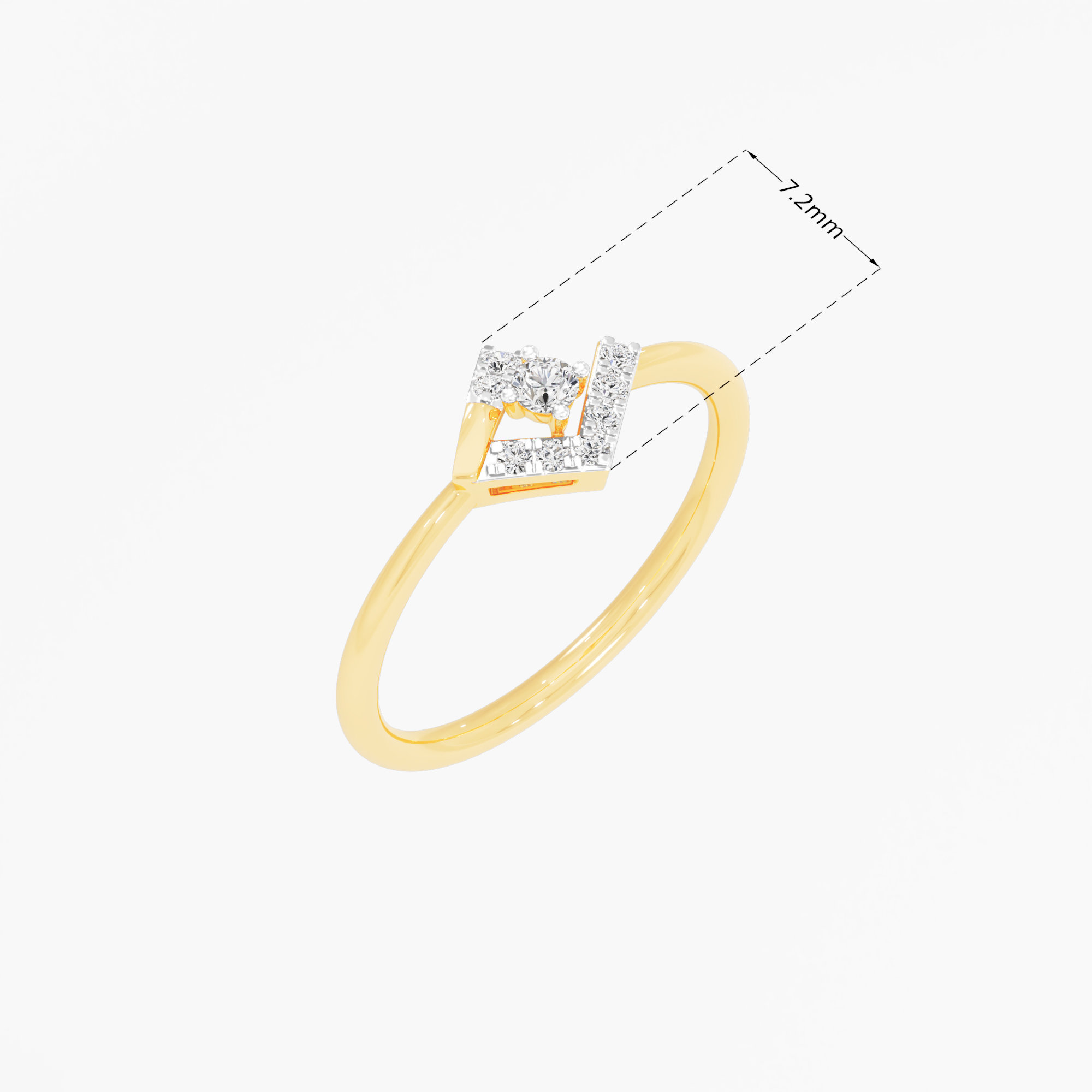 Crystalline Crown Diamond Ring in 9KT Yellow Gold (Diamond Quality: FG-VVS VS)