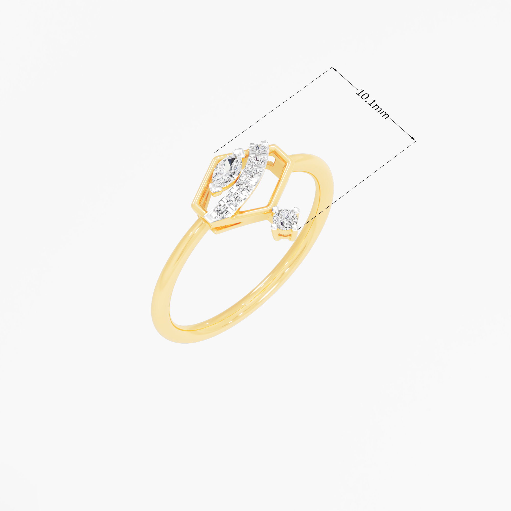Stellar Facet Diamond Ring in 9KT Yellow Gold (Diamond Quality: FG-VVS VS)