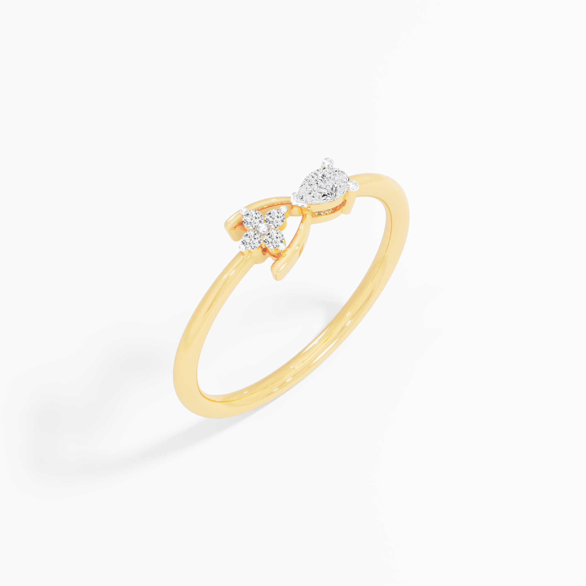 Radiant Bloom Diamond Ring in 9KT Yellow Gold (Diamond Quality: FG-VVS VS)