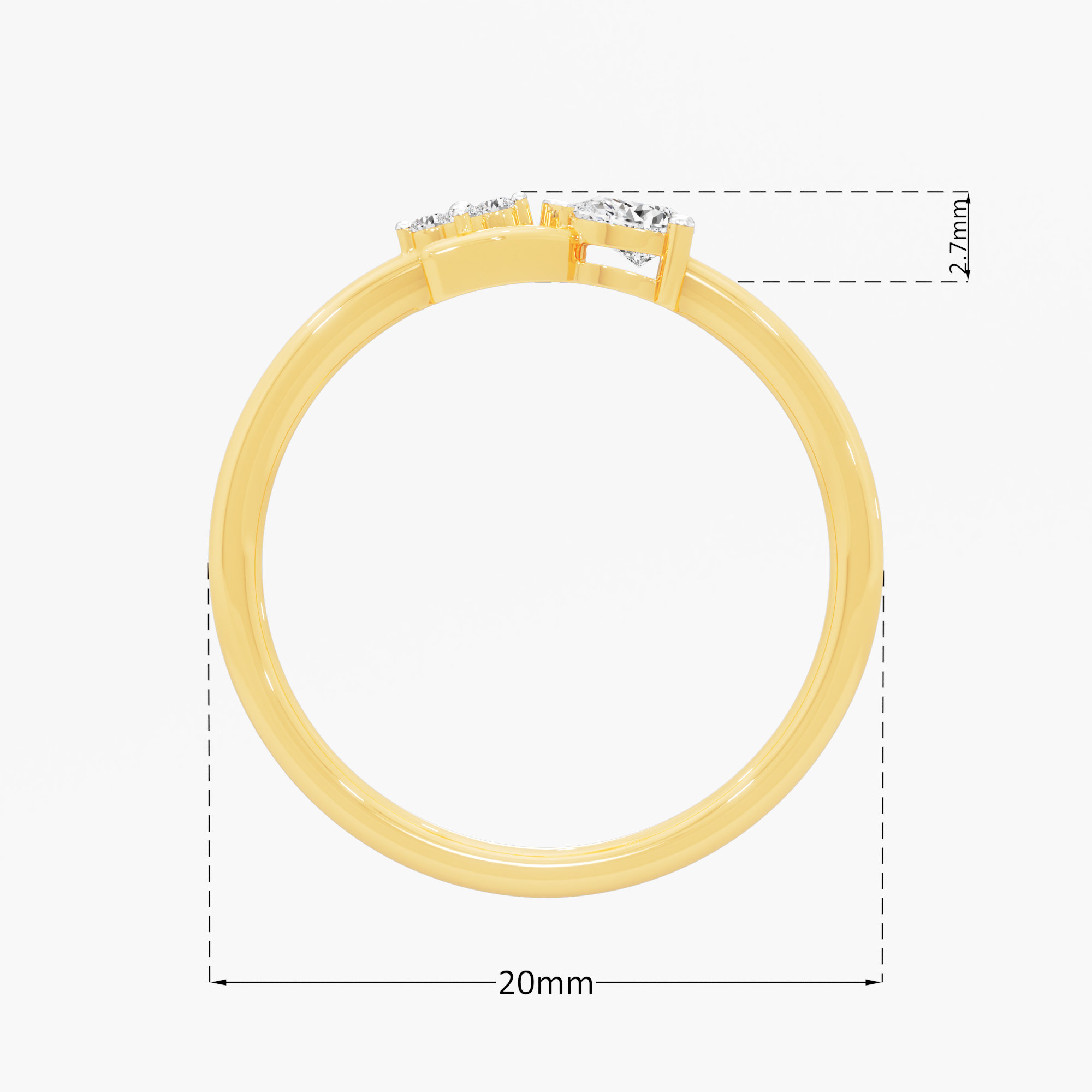 Radiant Bloom Diamond Ring in 9KT Yellow Gold (Diamond Quality: FG-VVS VS)