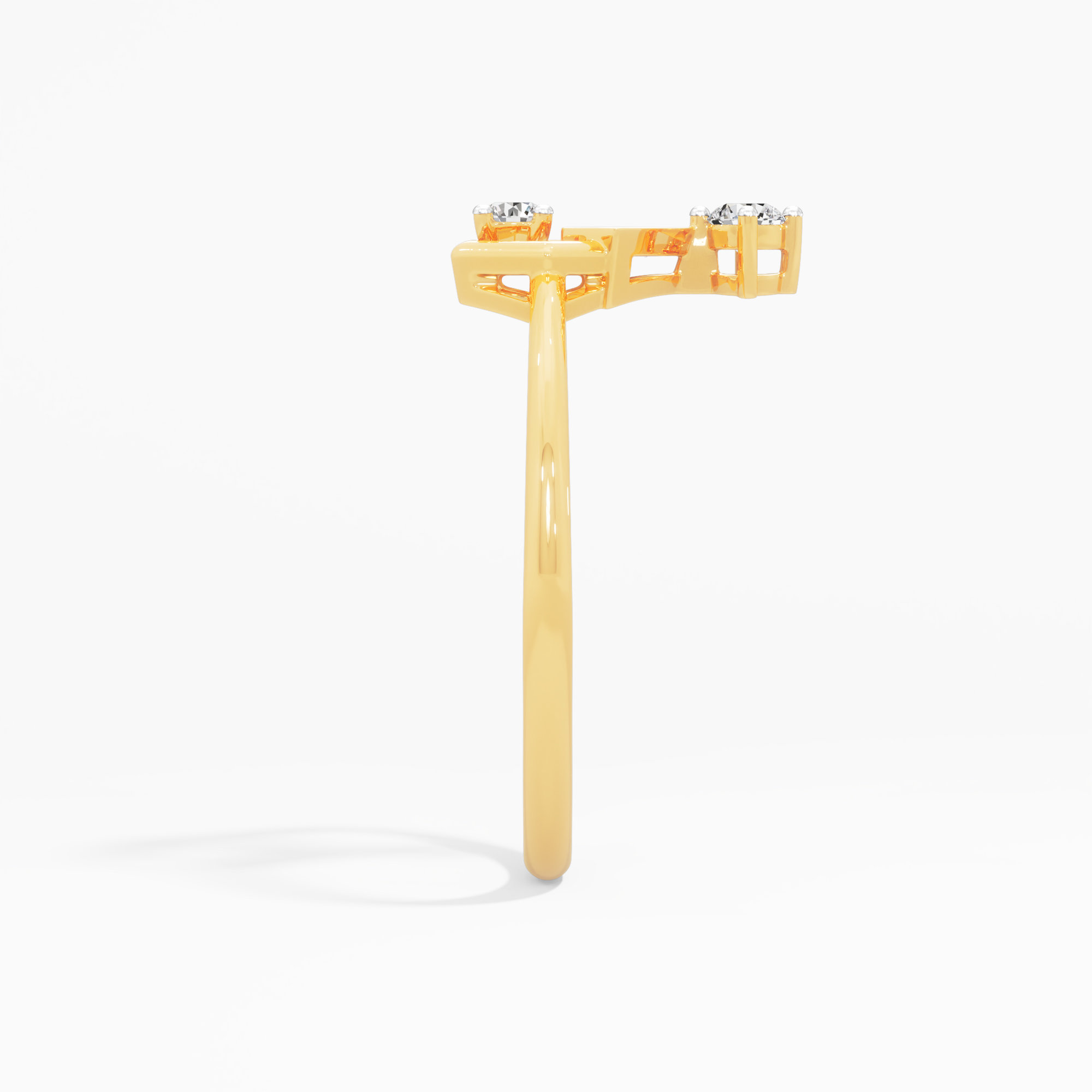 Hexa Shimmer Diamond Ring in 9KT Yellow Gold (Diamond Quality: FG-VVS VS)