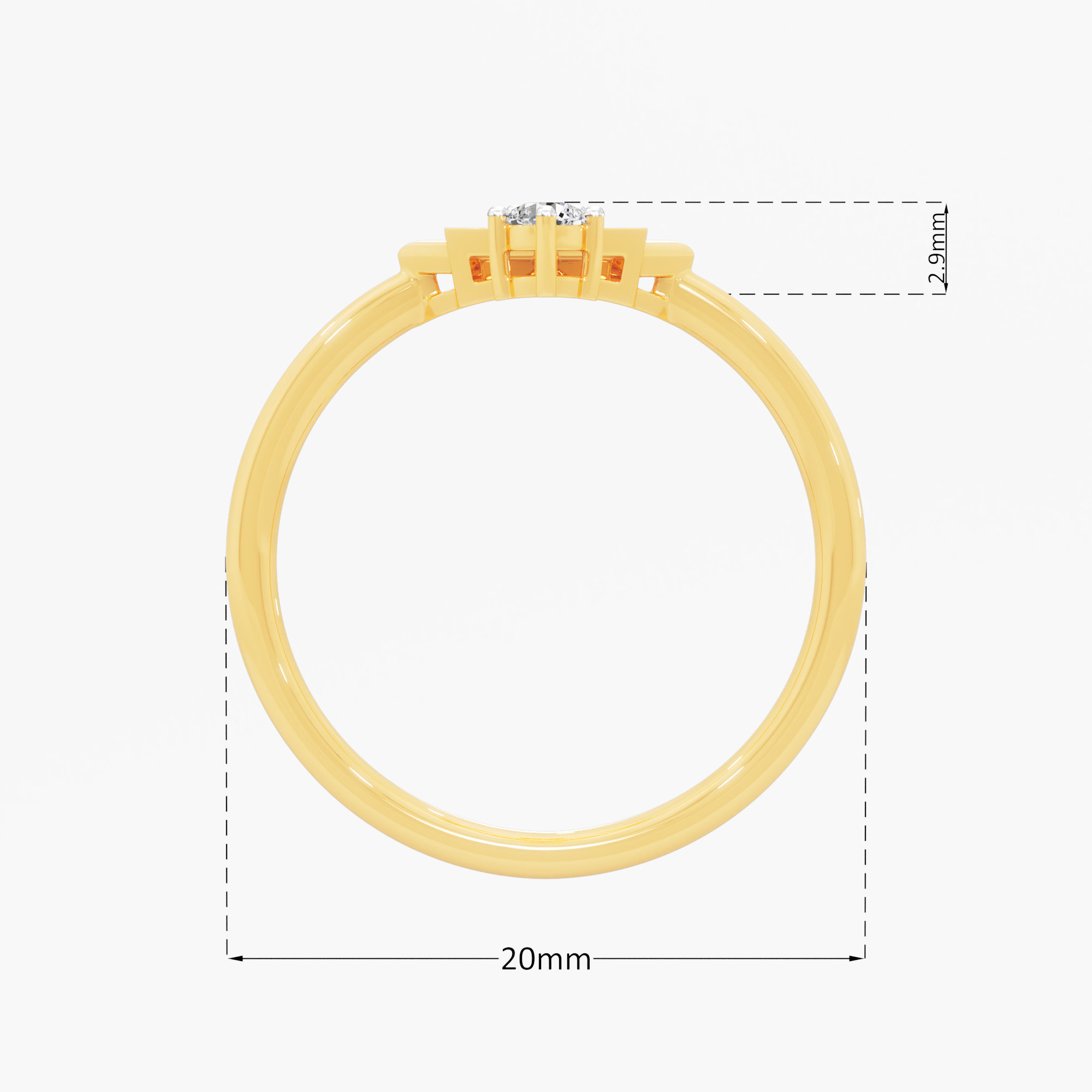 Hexa Shimmer Diamond Ring in 9KT Yellow Gold (Diamond Quality: FG-VVS VS)