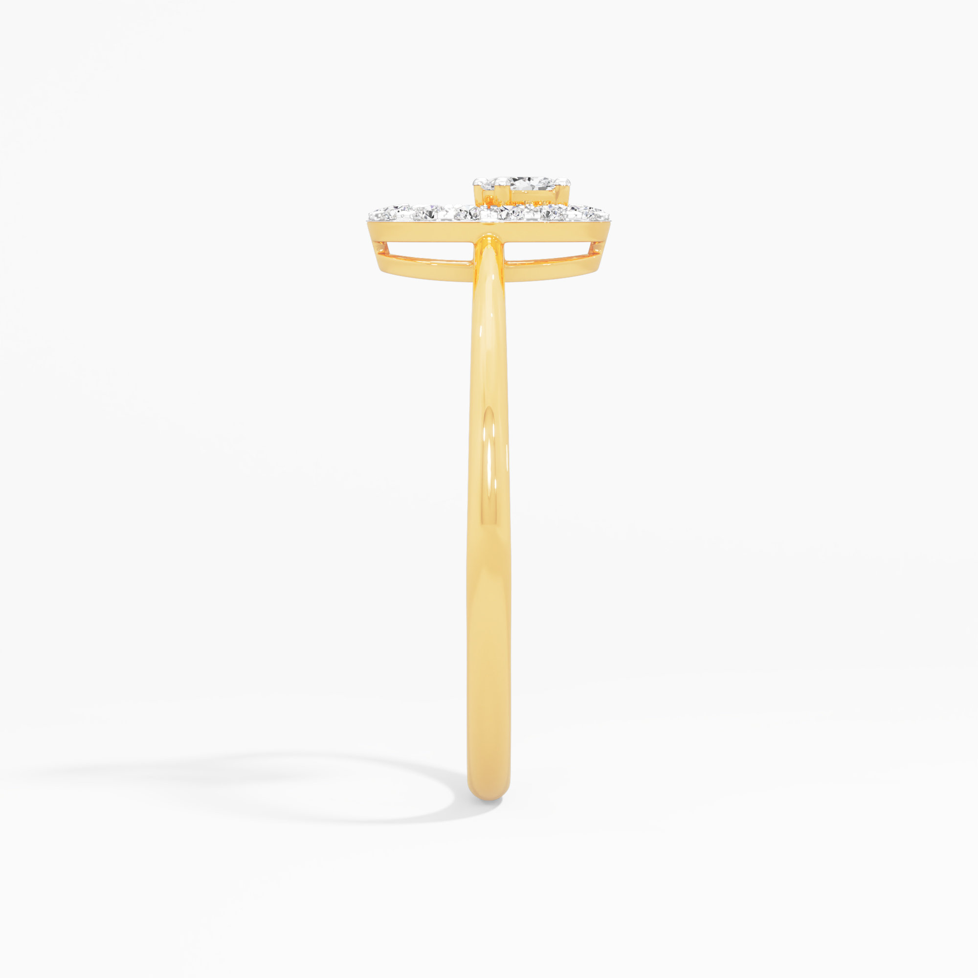Oval Radiance Diamond Ring in 9KT Yellow Gold (Diamond Quality: FG-VVS VS)