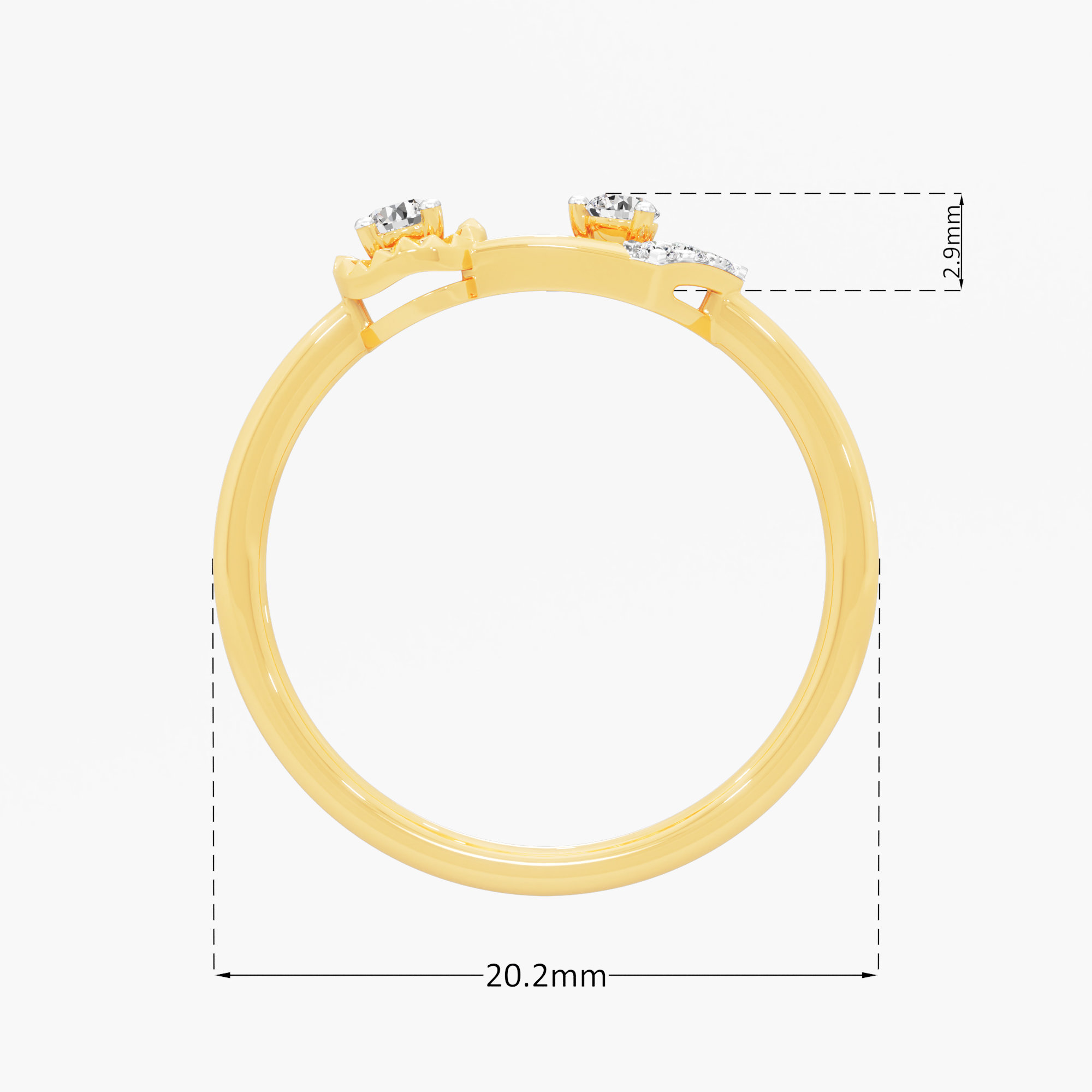 Celestial Crown Diamond Ring in 9KT Yellow Gold (Diamond Quality: FG-VVS VS)