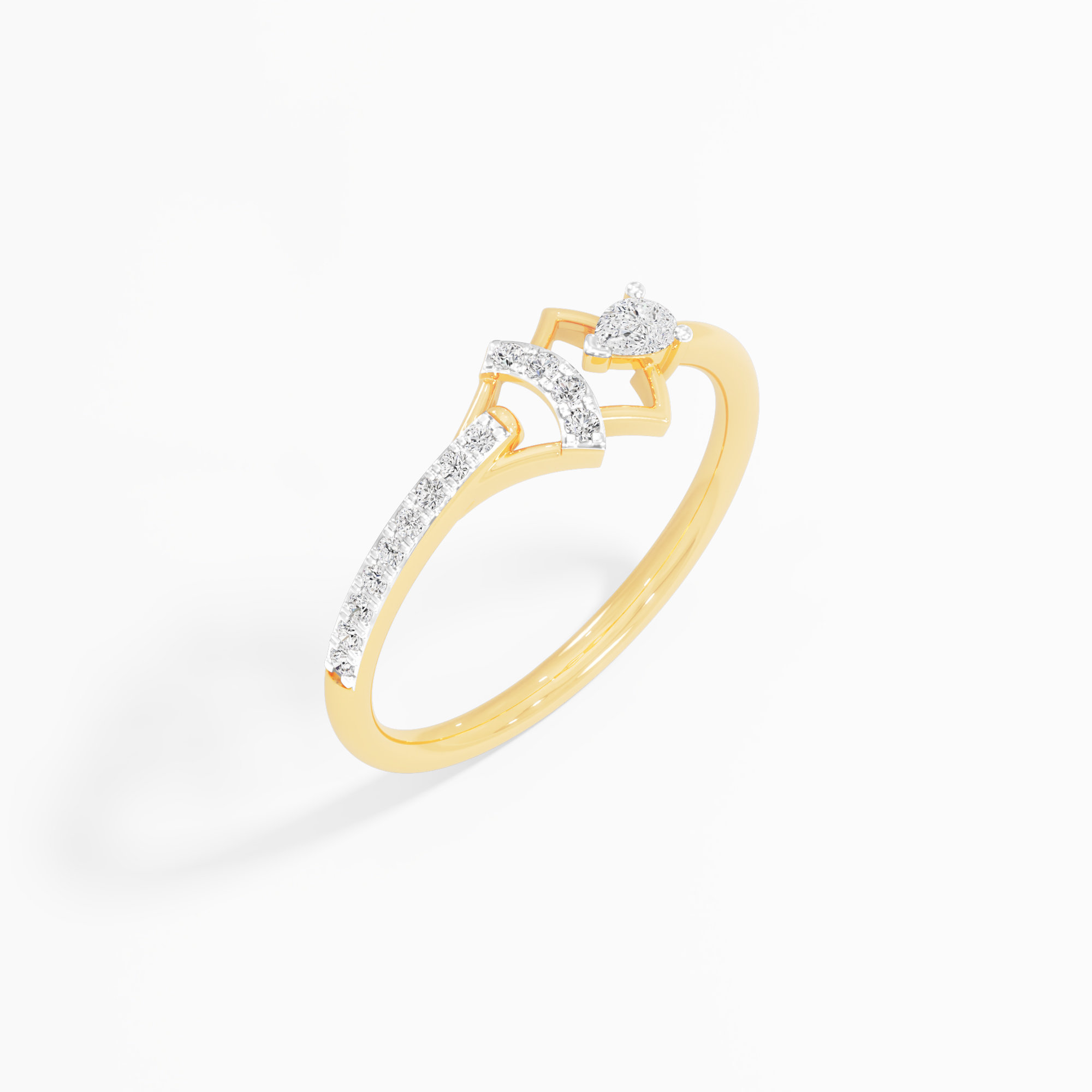 Radiant Apex Diamond Ring in 9KT Yellow Gold (Diamond Quality: FG-VVS VS)