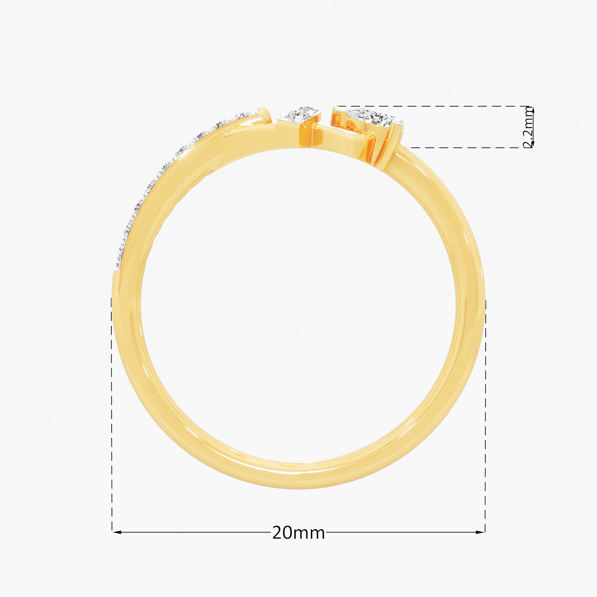 Radiant Apex Diamond Ring in 9KT Yellow Gold (Diamond Quality: FG-VVS VS)