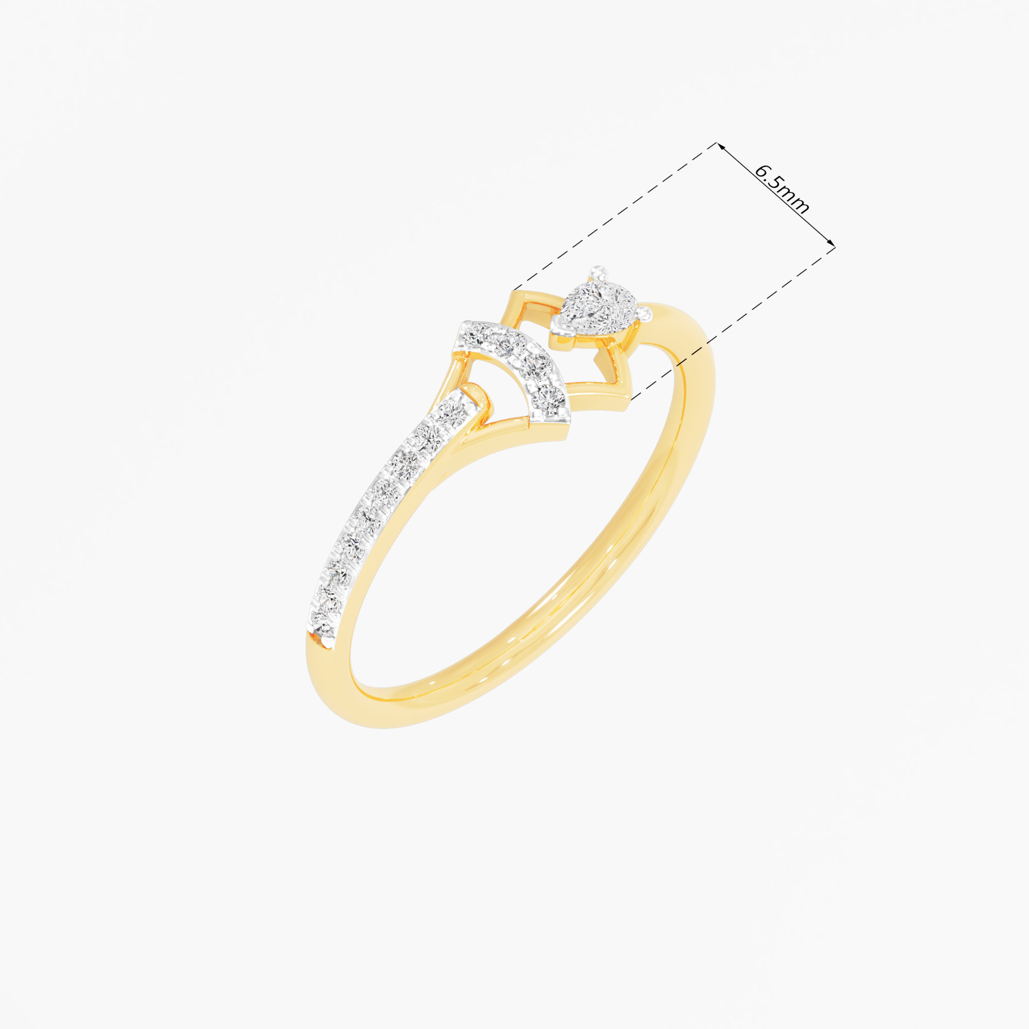 Radiant Apex Diamond Ring in 9KT Yellow Gold (Diamond Quality: FG-VVS VS)