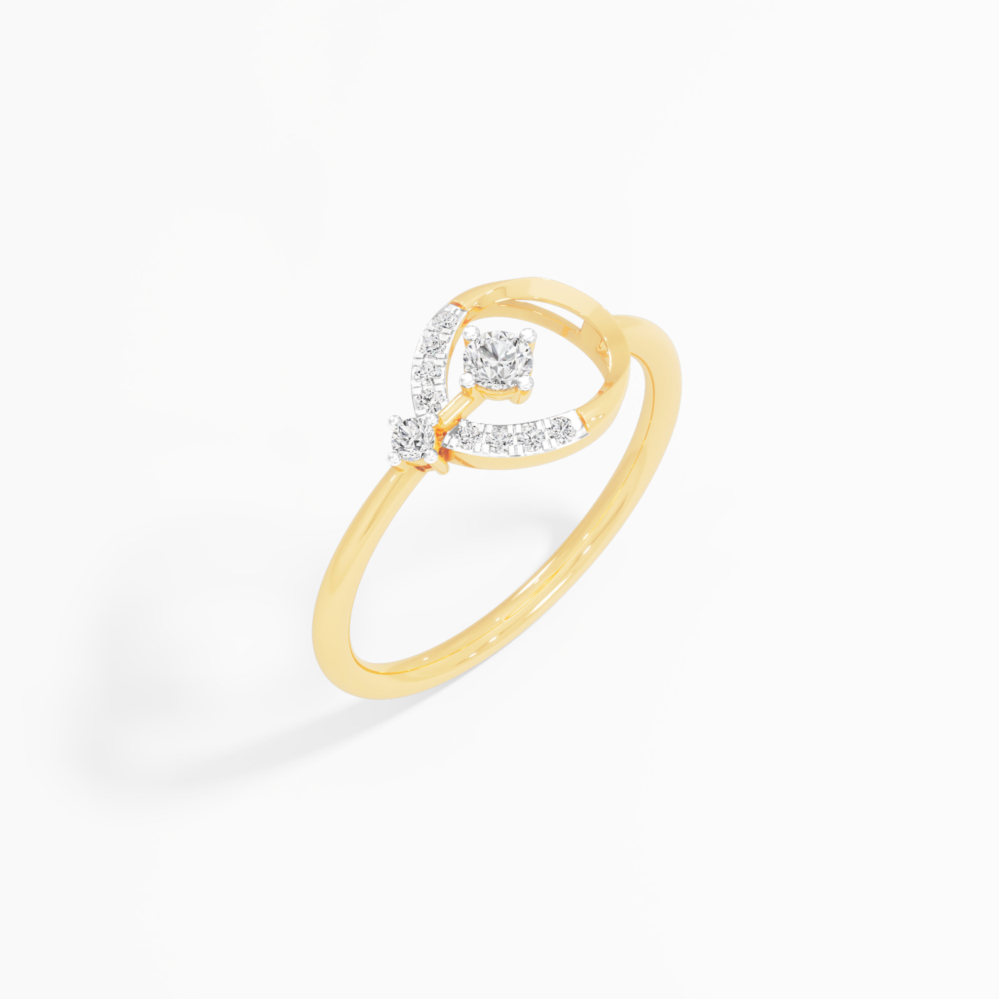 Starlight Embrace Diamond Ring in 9KT Yellow Gold (Diamond Quality: FG-VVS VS)