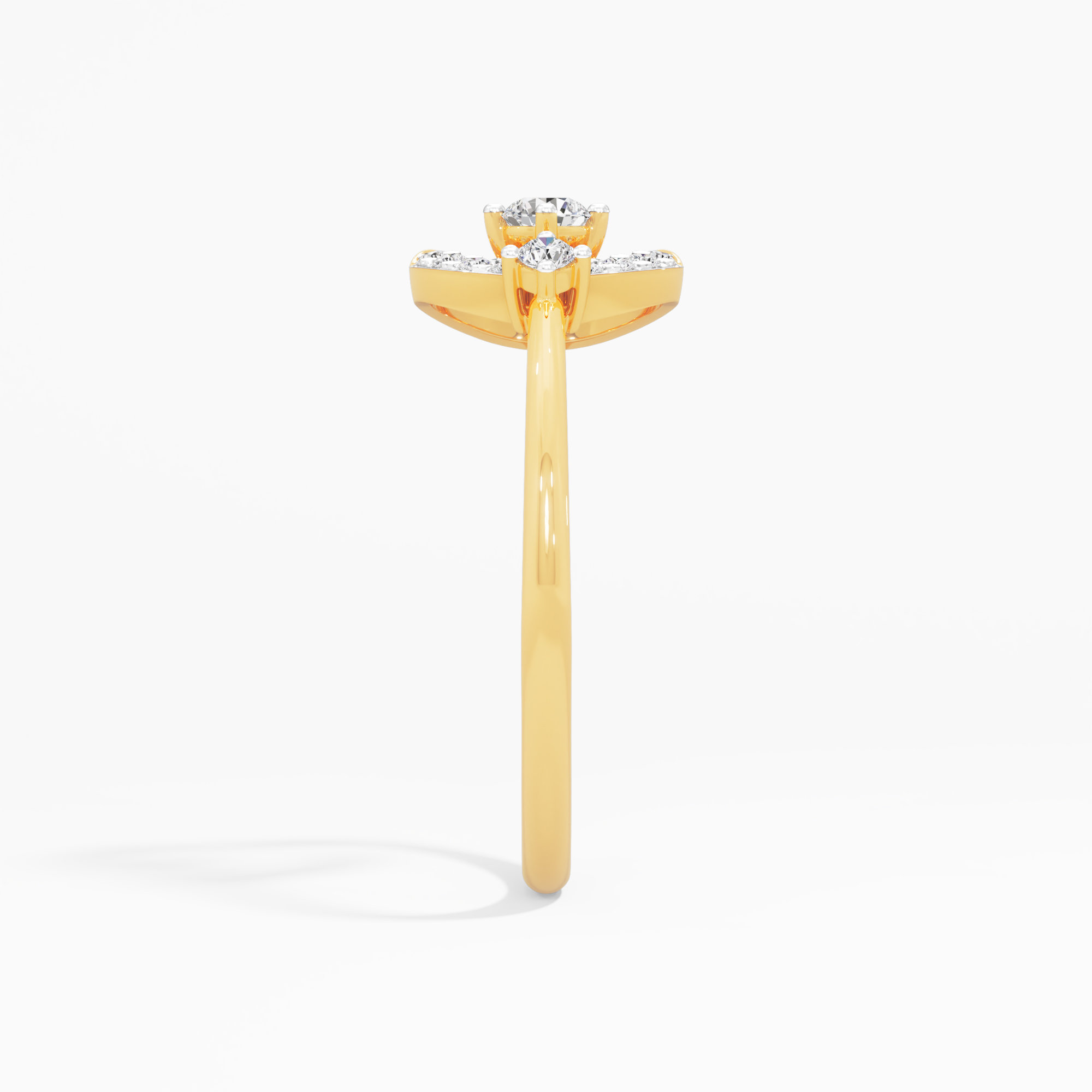 Starlight Embrace Diamond Ring in 9KT Yellow Gold (Diamond Quality: FG-VVS VS)