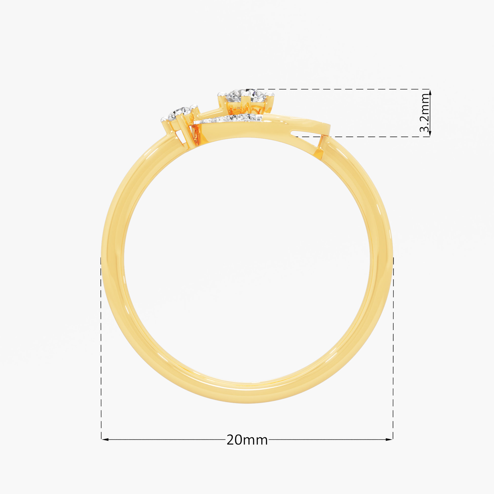 Starlight Embrace Diamond Ring in 9KT Yellow Gold (Diamond Quality: FG-VVS VS)