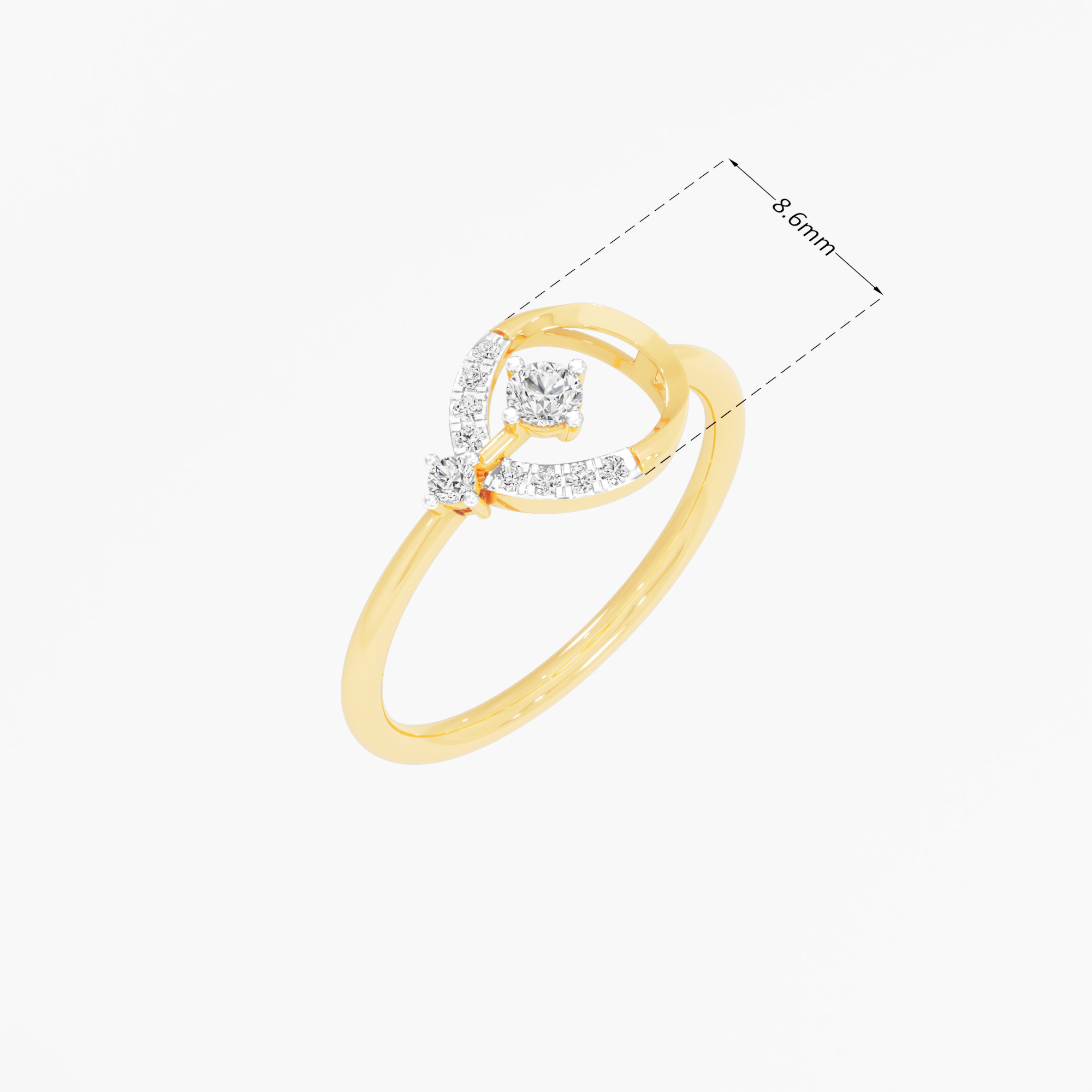 Starlight Embrace Diamond Ring in 9KT Yellow Gold (Diamond Quality: FG-VVS VS)