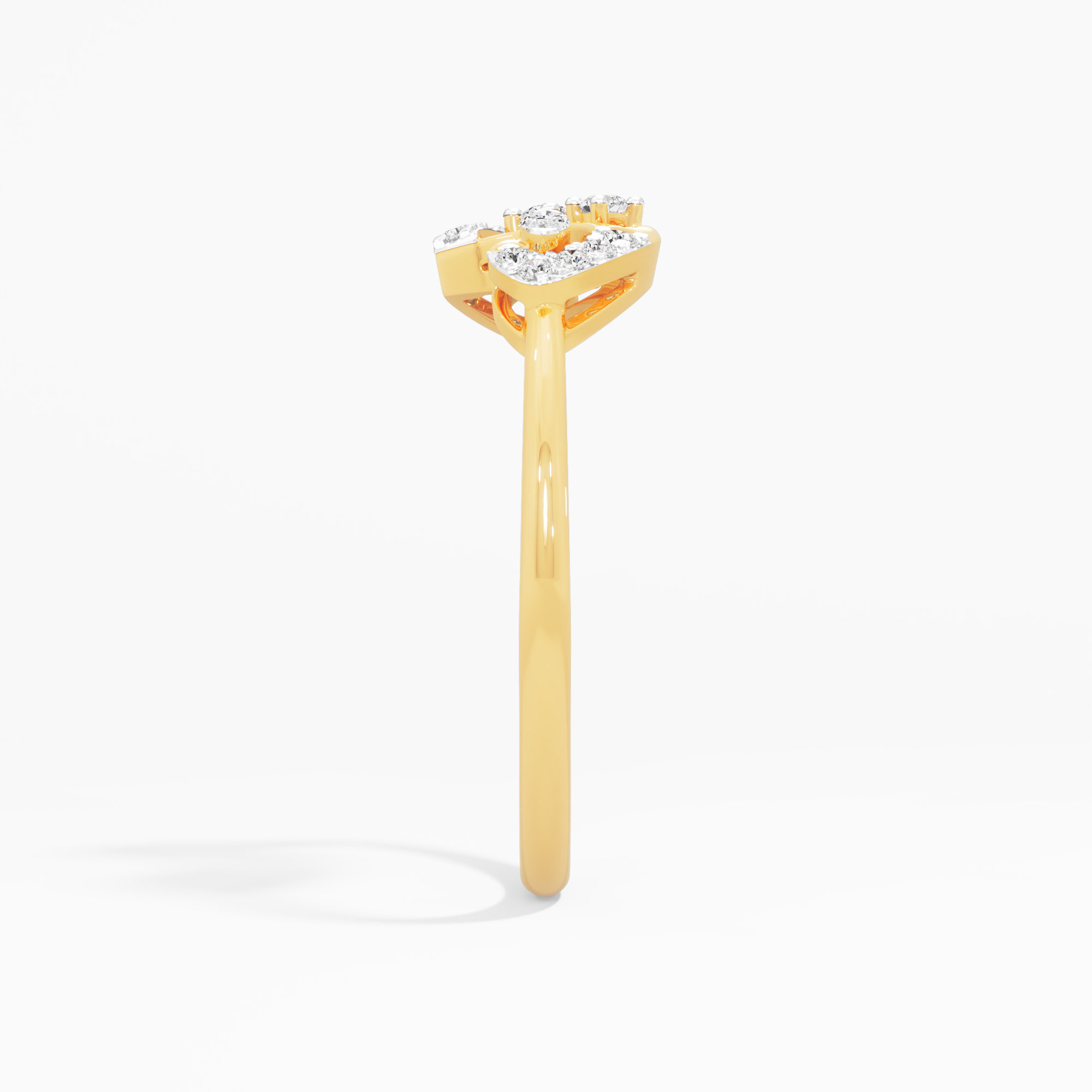 Cascade Bloom Diamond Ring in 9KT Yellow Gold (Diamond Quality: FG-VVS VS)