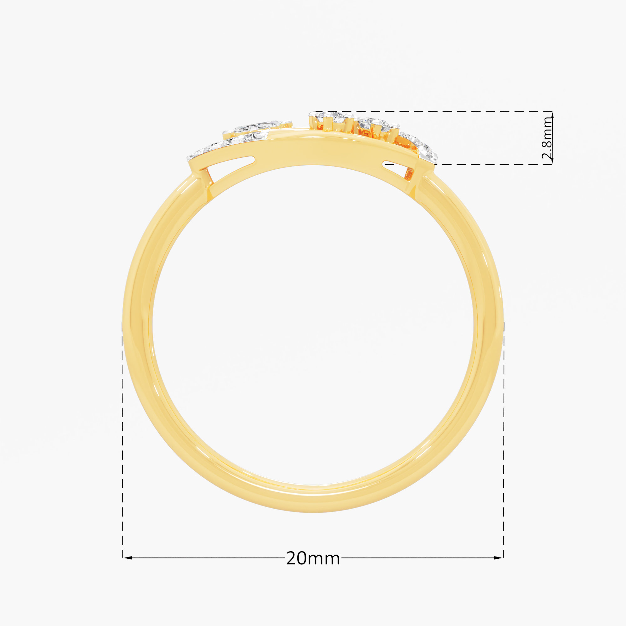Cascade Bloom Diamond Ring in 9KT Yellow Gold (Diamond Quality: FG-VVS VS)