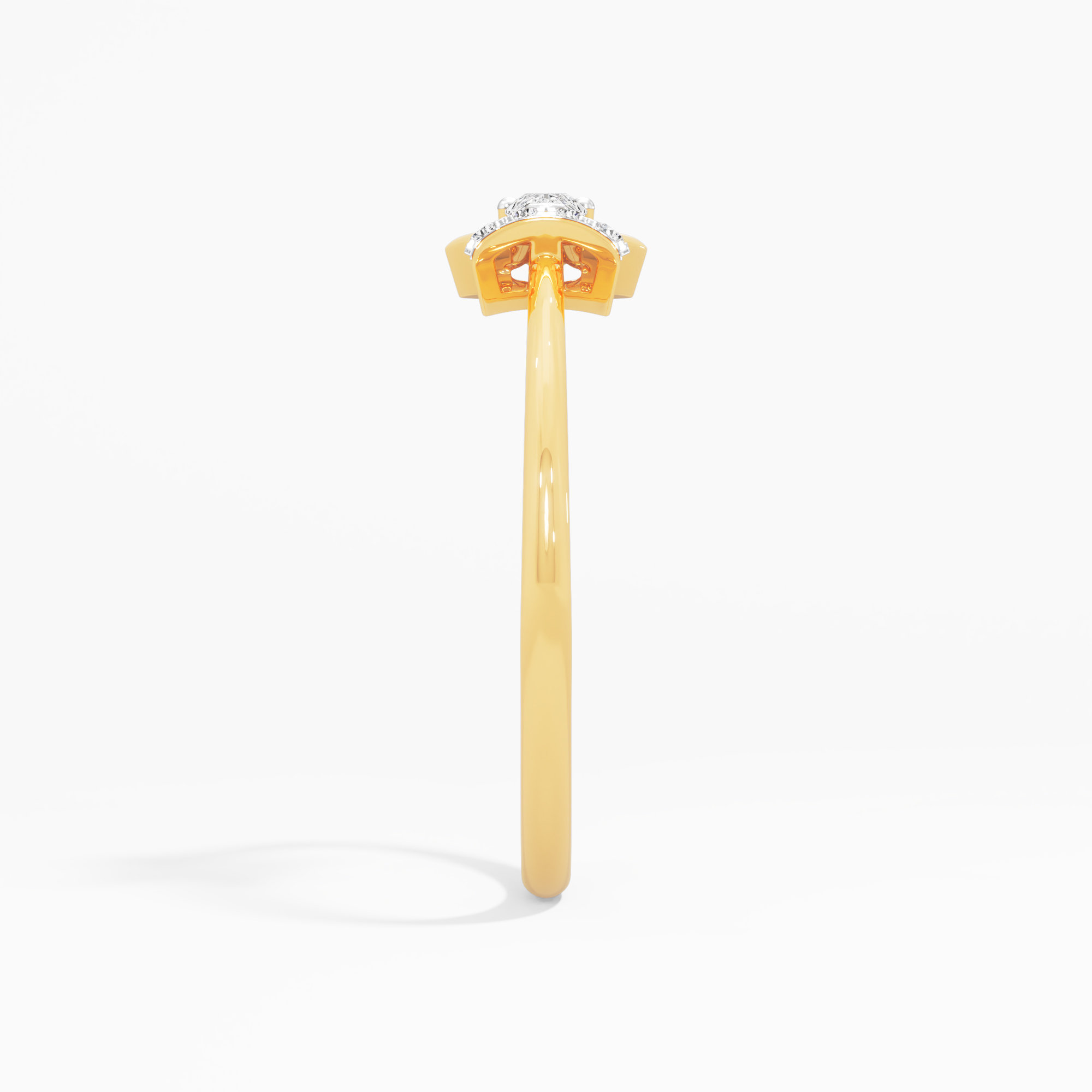 Luminance Pear Diamond Ring in 9KT Yellow Gold (Diamond Quality: FG-VVS VS)