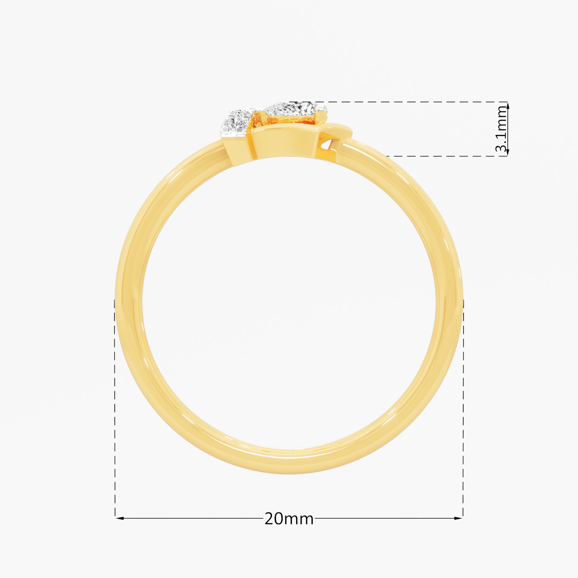 Luminance Pear Diamond Ring in 9KT Yellow Gold (Diamond Quality: FG-VVS VS)