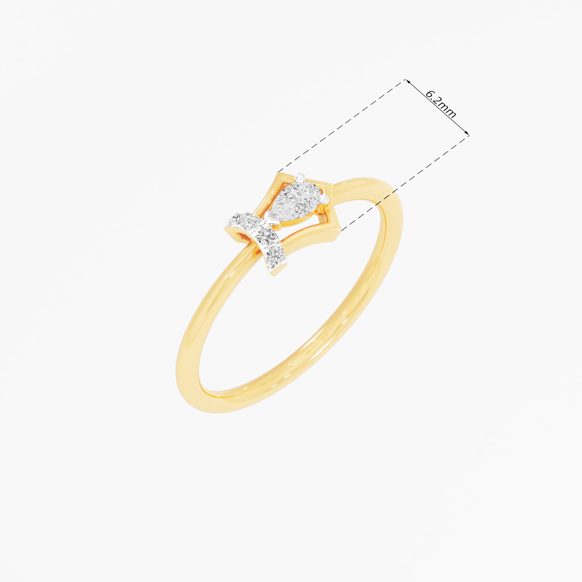 Luminance Pear Diamond Ring in 9KT Yellow Gold (Diamond Quality: FG-VVS VS)