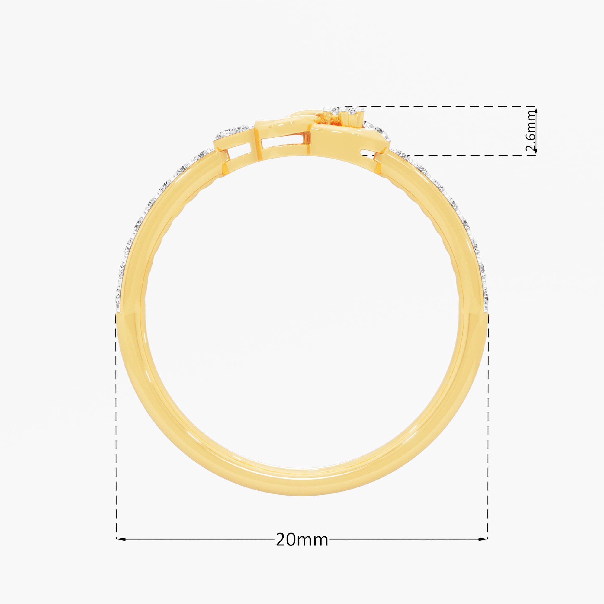 Intertwined Grace Bypass Ring in 9KT Yellow Gold (Diamond Quality: FG-VVS VS)
