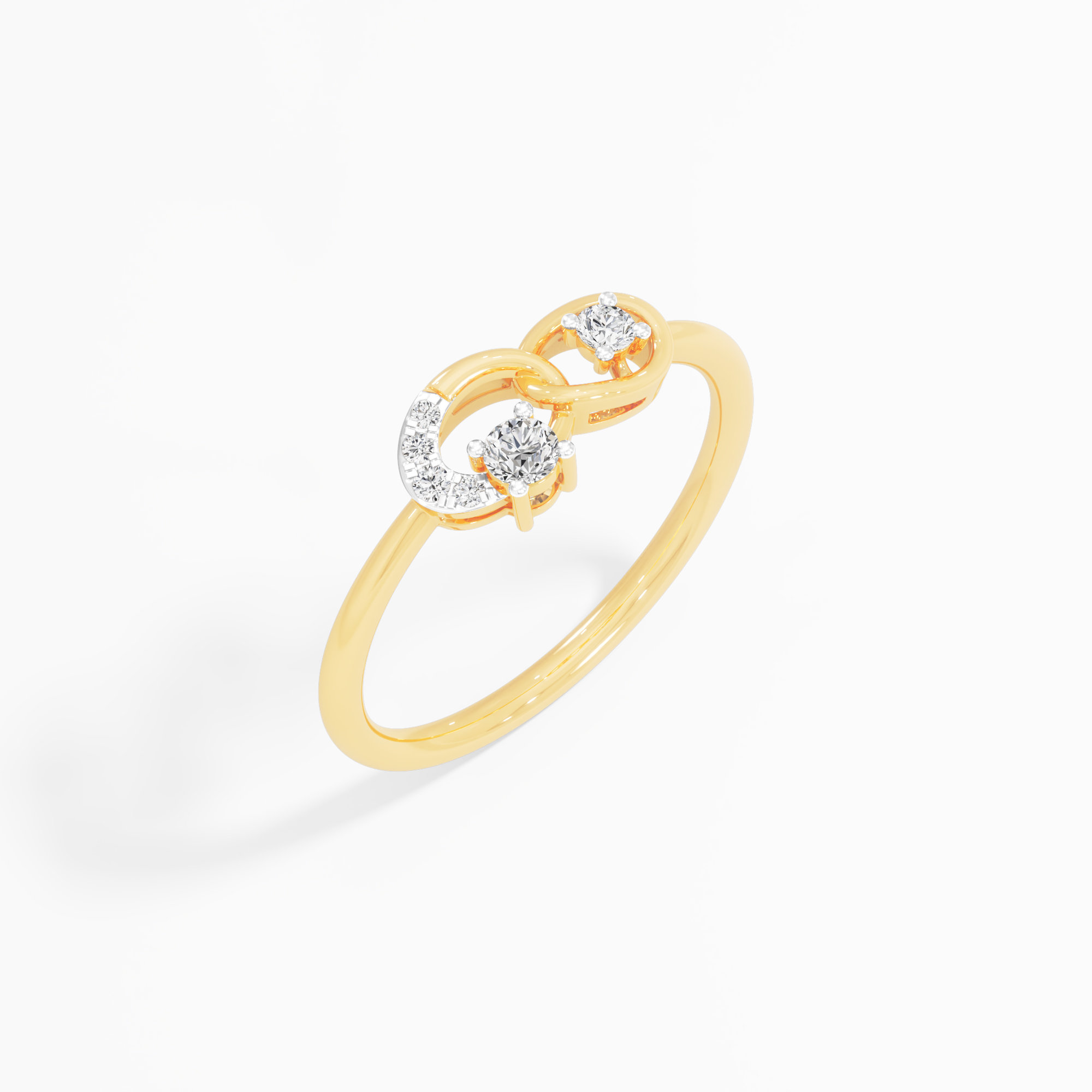 Infinite Embrace Bypass Ring in 9KT Yellow Gold (Diamond Quality: FG-VVS VS)