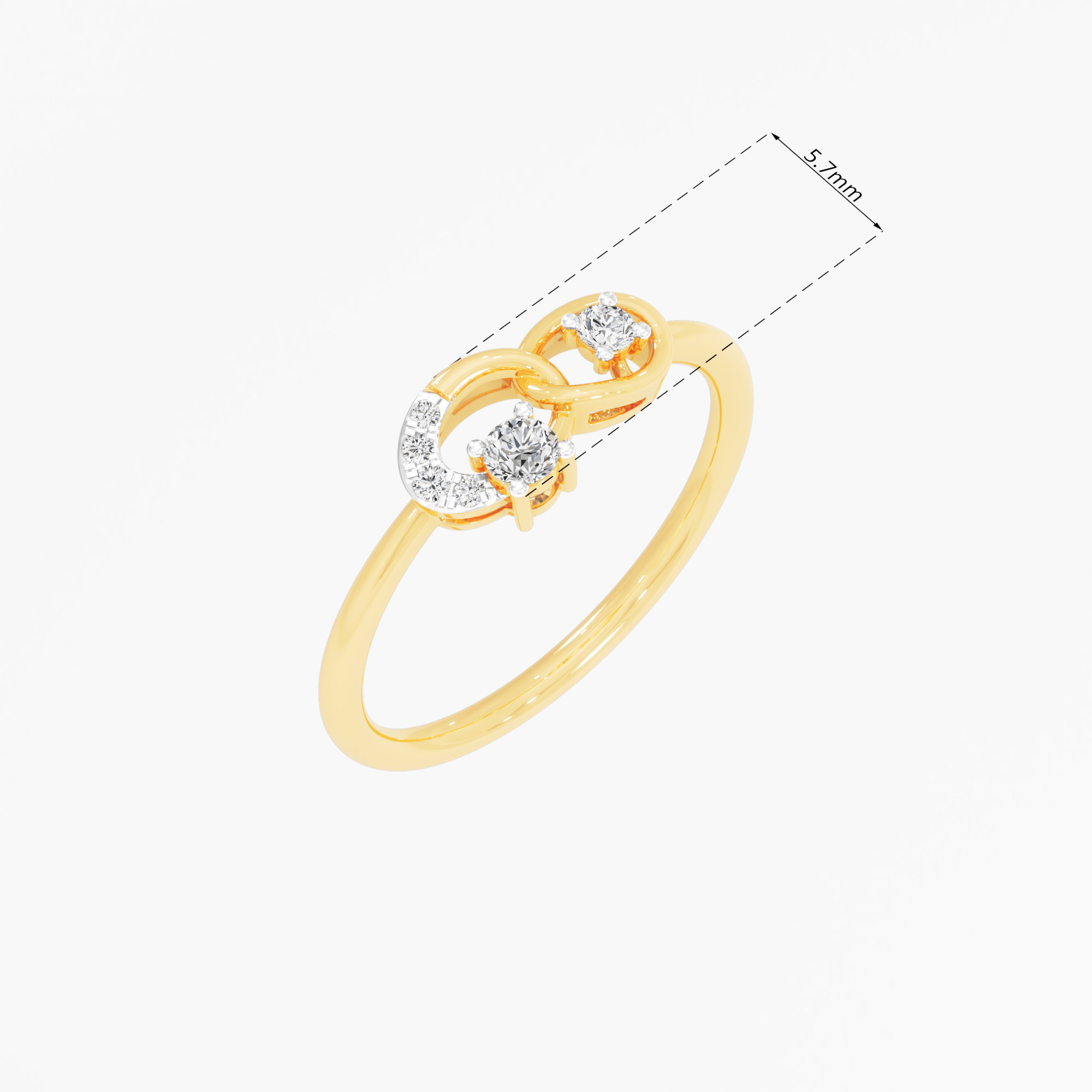 Infinite Embrace Bypass Ring in 9KT Yellow Gold (Diamond Quality: FG-VVS VS)