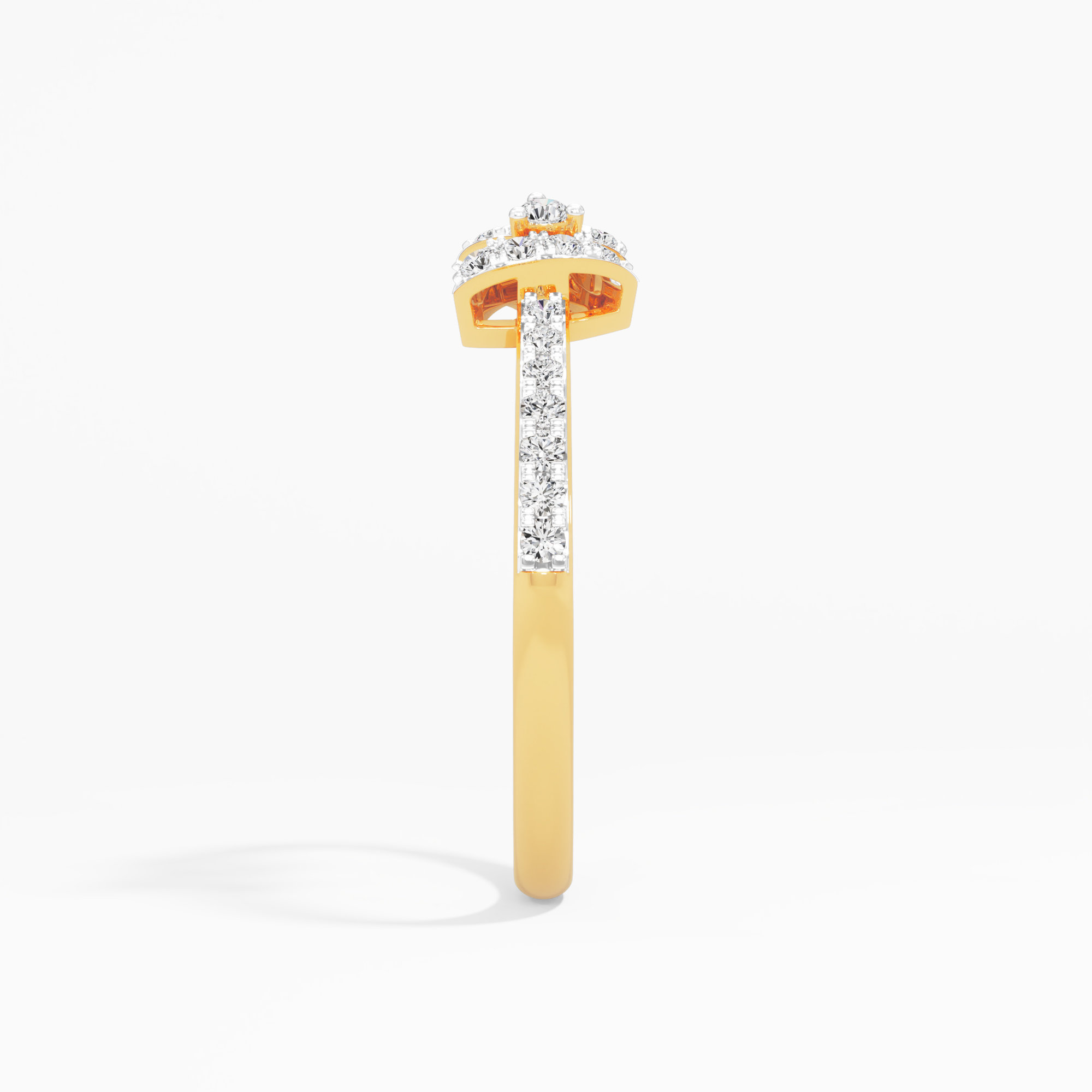 Branching Vine Diamond Ring in 9KT Yellow Gold (Diamond Quality: FG-VVS VS)