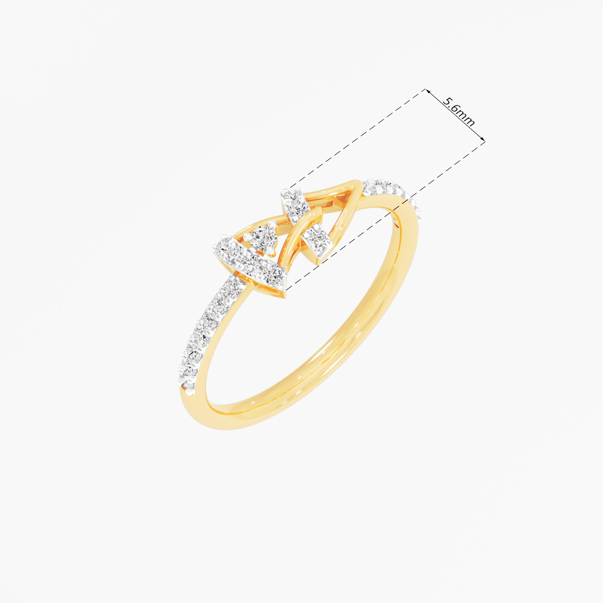 Branching Vine Diamond Ring in 9KT Yellow Gold (Diamond Quality: FG-VVS VS)
